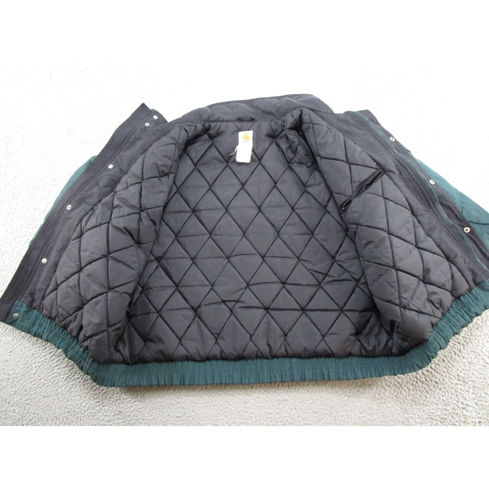 Carhartt VINTAGE Carhartt Quilt Lined Green Nylon Work Jacket Adult Men 2XL Bomber Jacket Zip Full Zip Lined Pockets USA Workwear Men Size US XXL / EU 58 / 5 - 4 Thumbnail