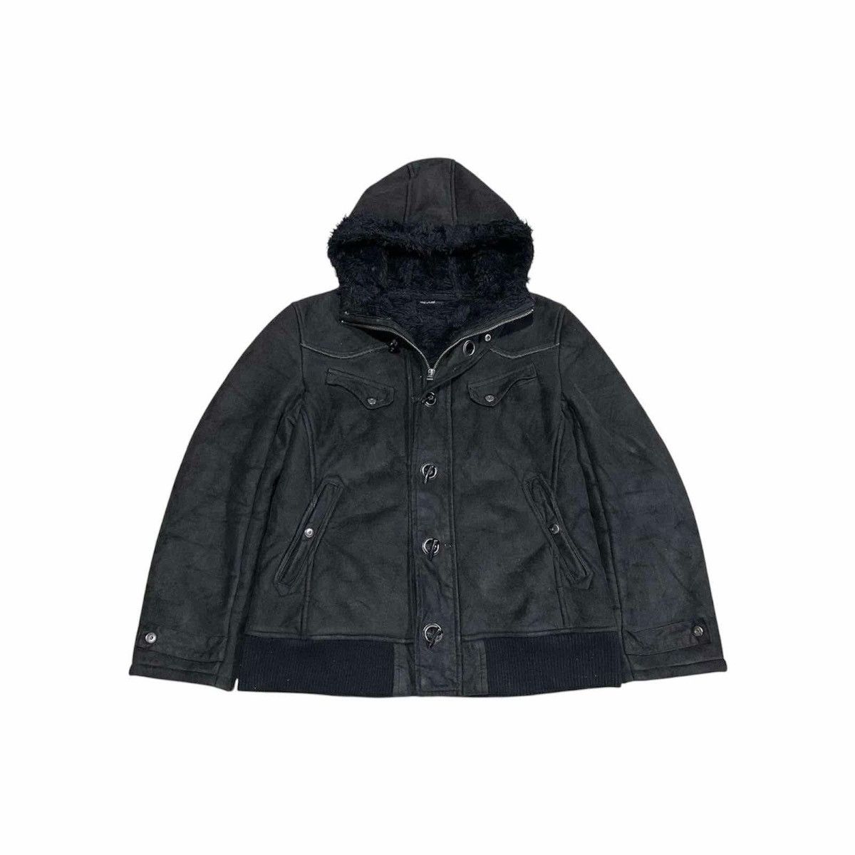 Hysteric Glamour 🔥Sick Y2K Wisdom Fur Hooded Suede Jacket Goth Punk Size US L / EU 52-54 / 3 - 1 Thumbnail