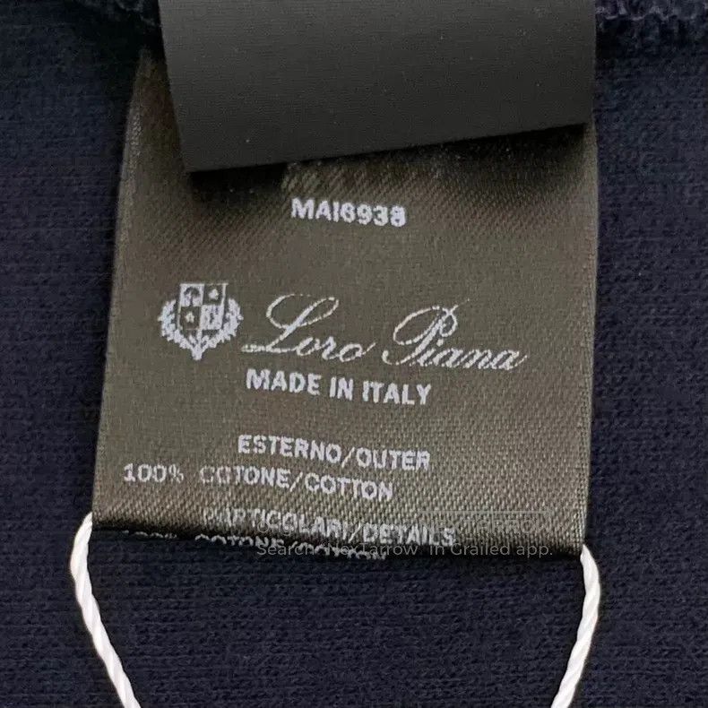 Loro Piana Loro Piana Navy blue logo embroidered cotton hooded drawst Size US M / EU 48-50 / 2 - 8 Thumbnail