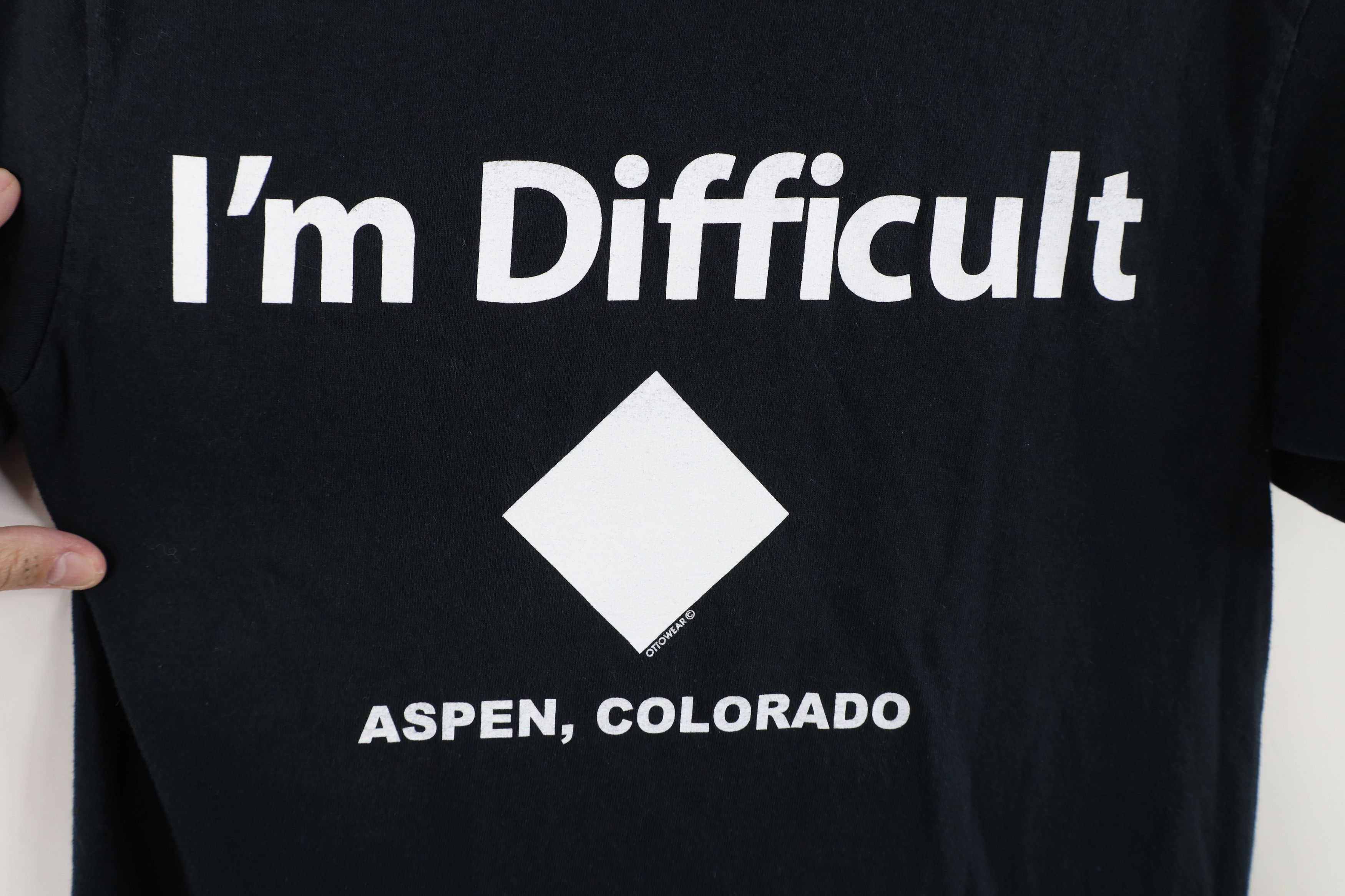 Vintage Vintage 90s Streetwear I'm Difficult Aspen Ski T-Shirt Size US XS / EU 42 / 0 - 4 Thumbnail