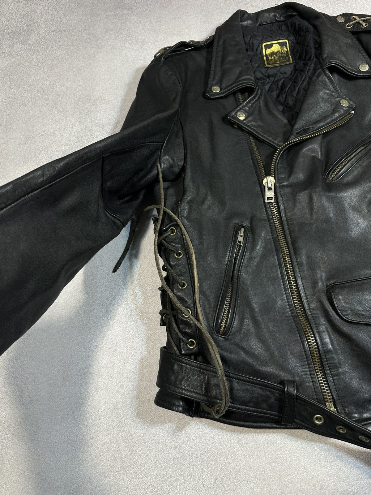 Other Vintage IXS Men’s Moto Heavy Lace-up Leather Jacket Sz M Size US M / EU 48-50 / 2 - 5 Thumbnail