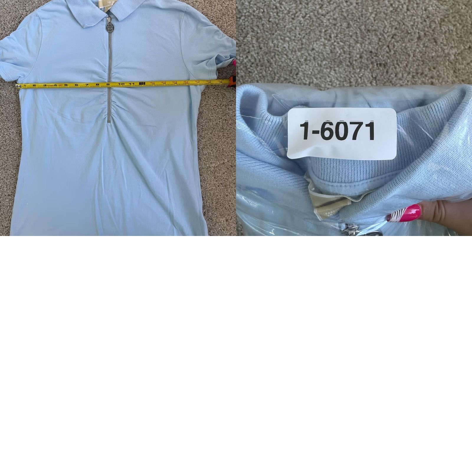 Vintage MICHAEL Kors Shirt Womens M Blue Polo Half Zip Collared Stretch Top Size M / US 6-8 / IT 42-44 - 8 Thumbnail