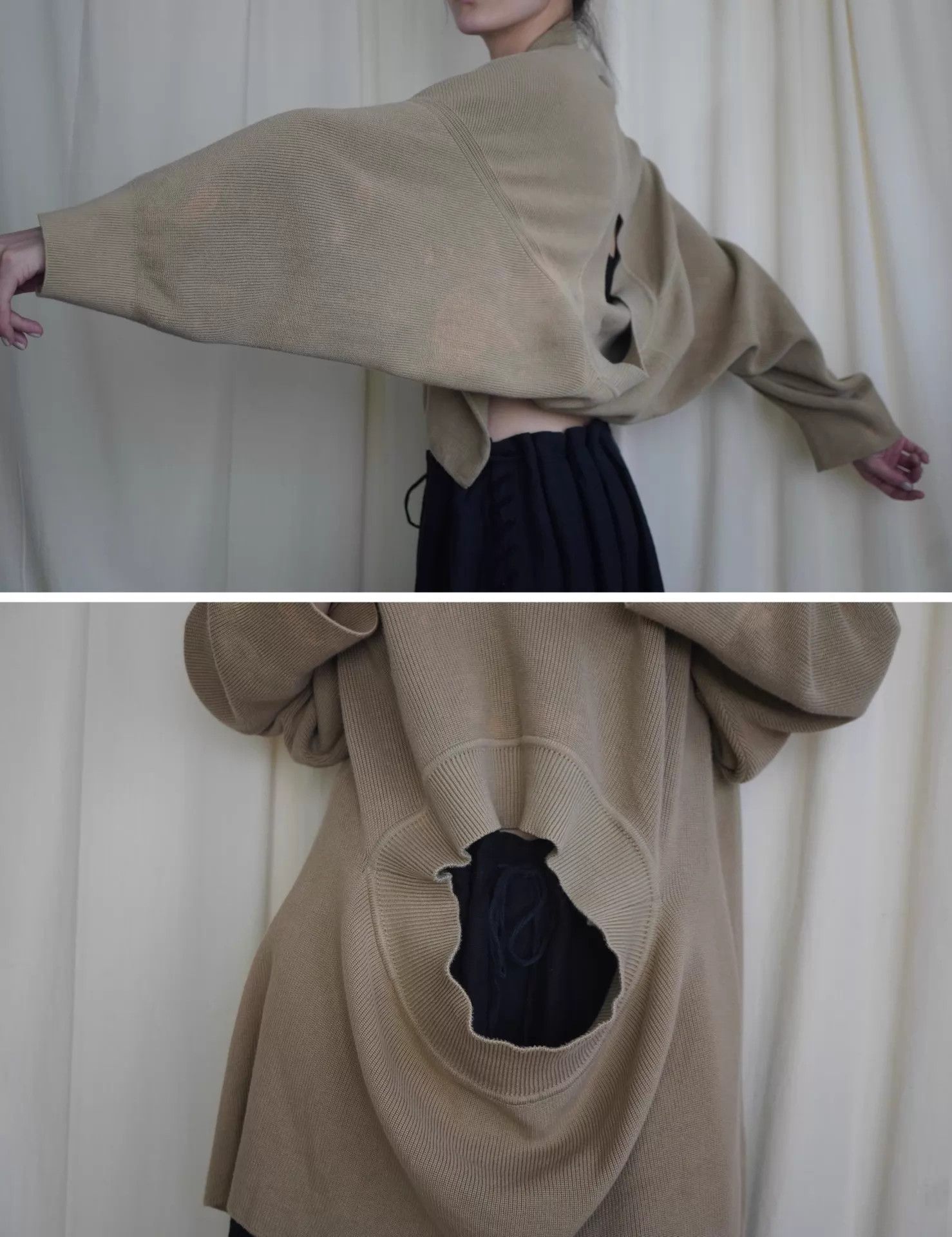 Issey Miyake Issey Miyake 1991 Vintage Multi-Way Camel Knit Top Size ONE SIZE - 9 Thumbnail
