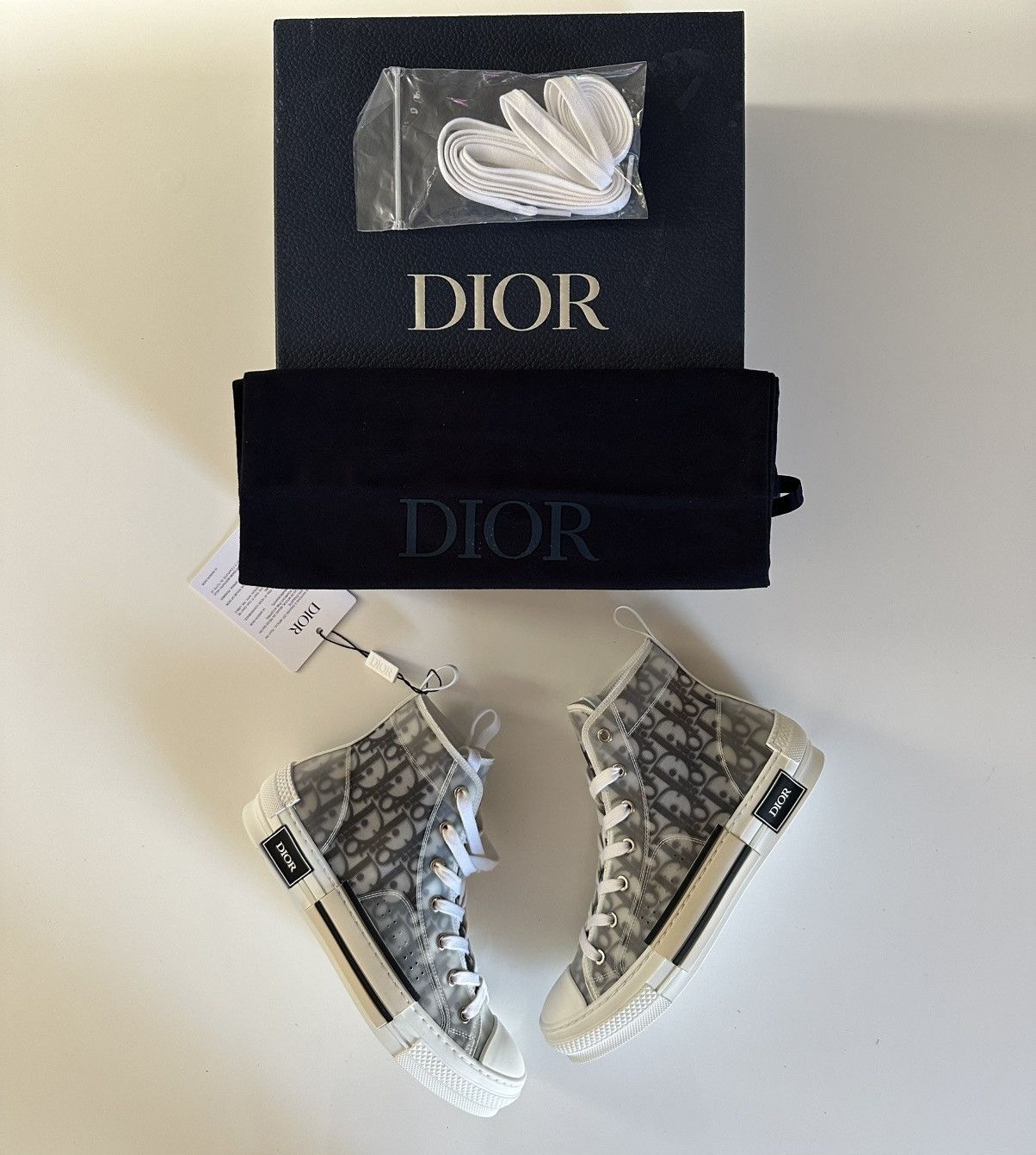 Dior Dior B23 High Top Logo Oplique Black/White Size US 7 / EU 40 - 2 Thumbnail
