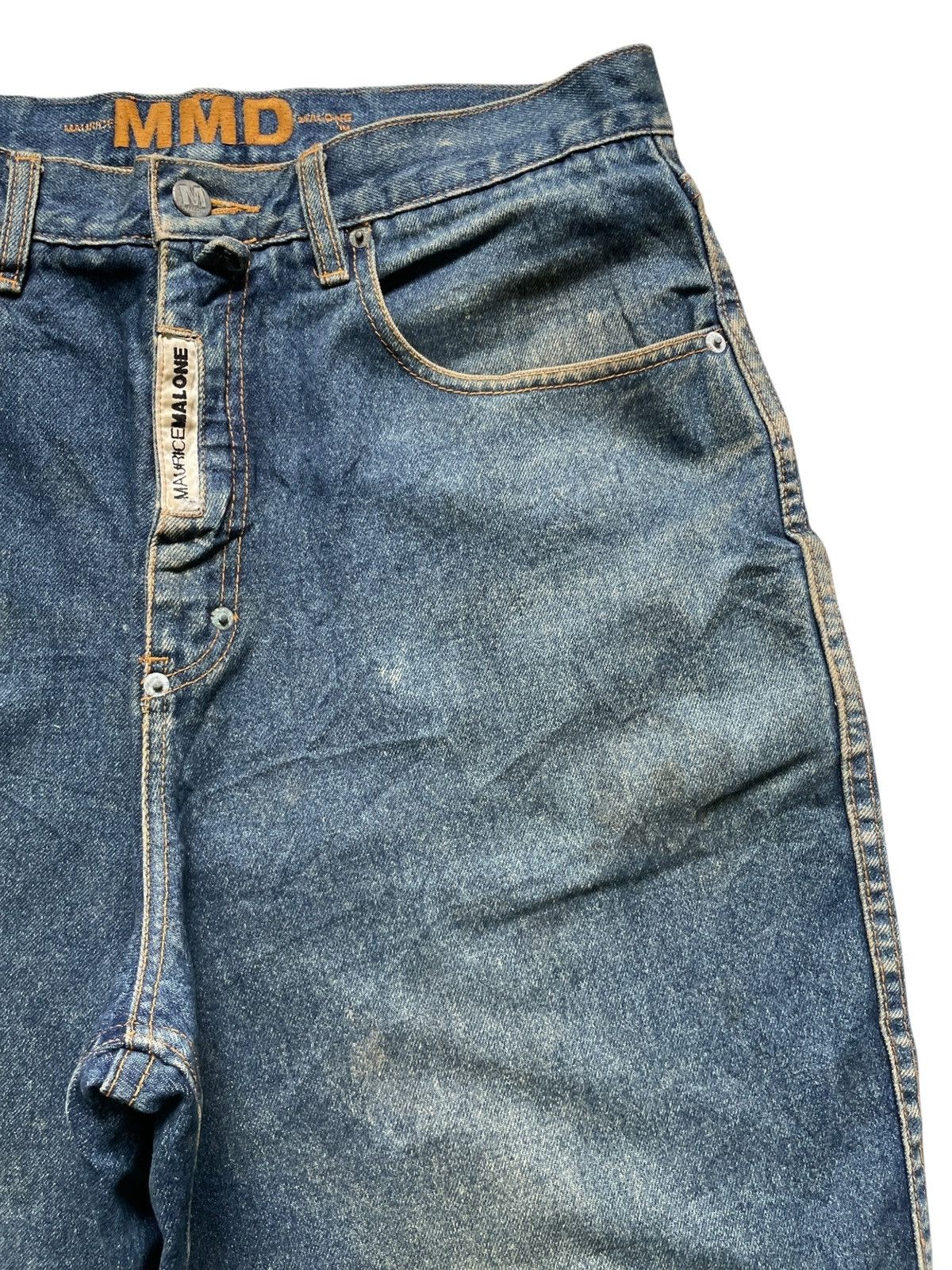 Japanese Brand Vintage Japanese Brand Mud Wash Distress Loose Jean Shorts Size US 34 / EU 50 - 6 Thumbnail