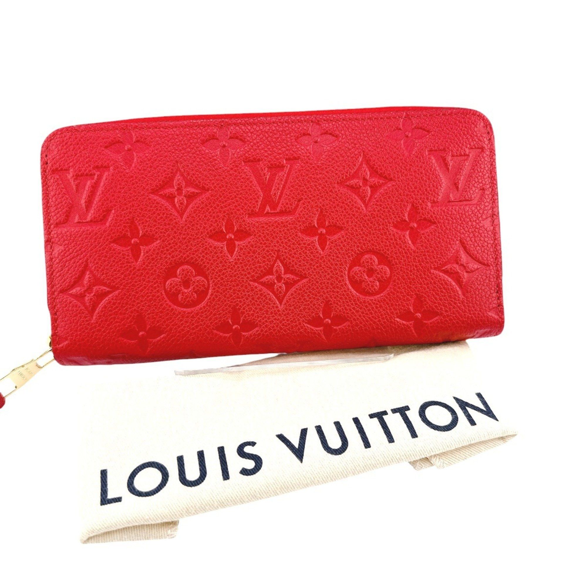 Louis Vuitton Louis Vuitton Long Wallet with Monogram Zippy Empreinte M60737 Red LV Size ONE SIZE - 1 Thumbnail