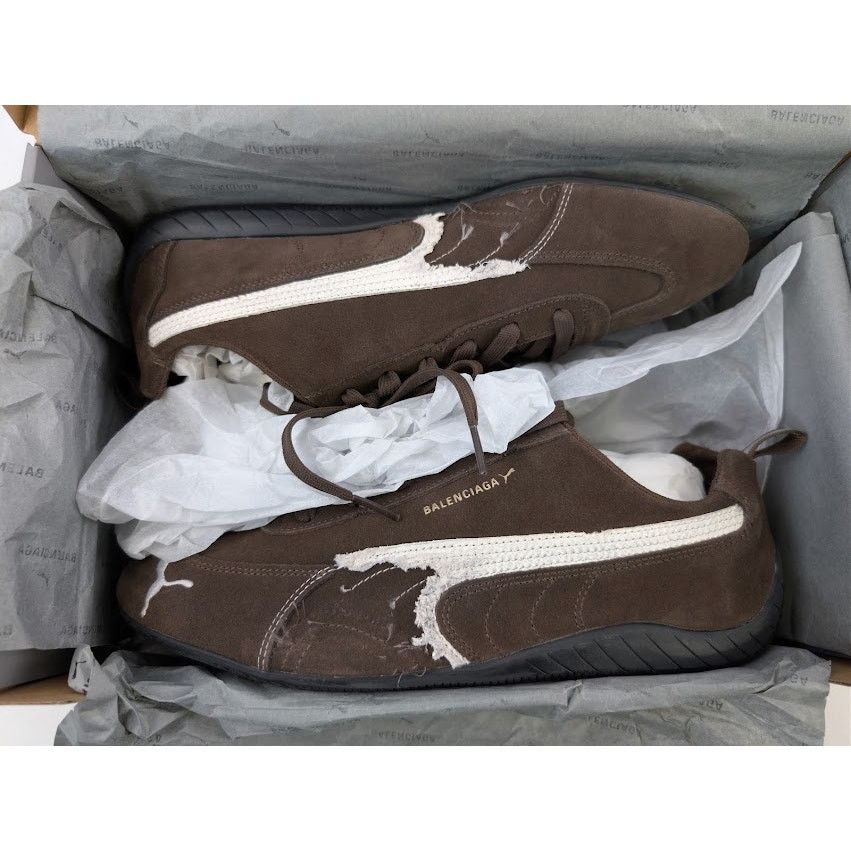 Balenciaga × Puma o1rshd1 Q:3 / Speedcat Destroyed Low Top Sneaker in Brown Size US 11 / EU 44 - 22 Thumbnail