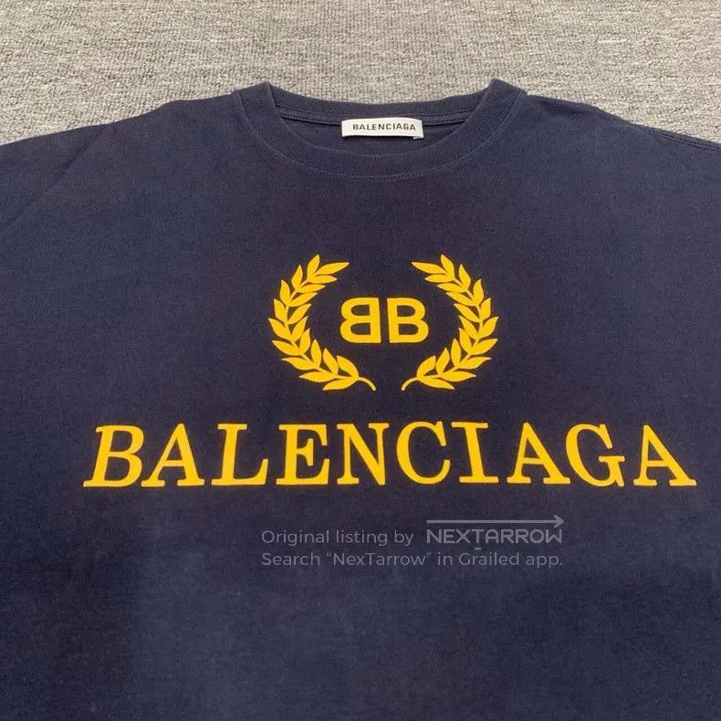 Balenciaga Balenciaga Navy Wheat Short Sleeve Tee. Size US M / EU 48-50 / 2 - 3 Thumbnail