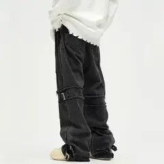 Jean Matsuoka x Airi Black Gothic Pants Wide Leg Baggy Jeans Size US 29 - 5 Thumbnail