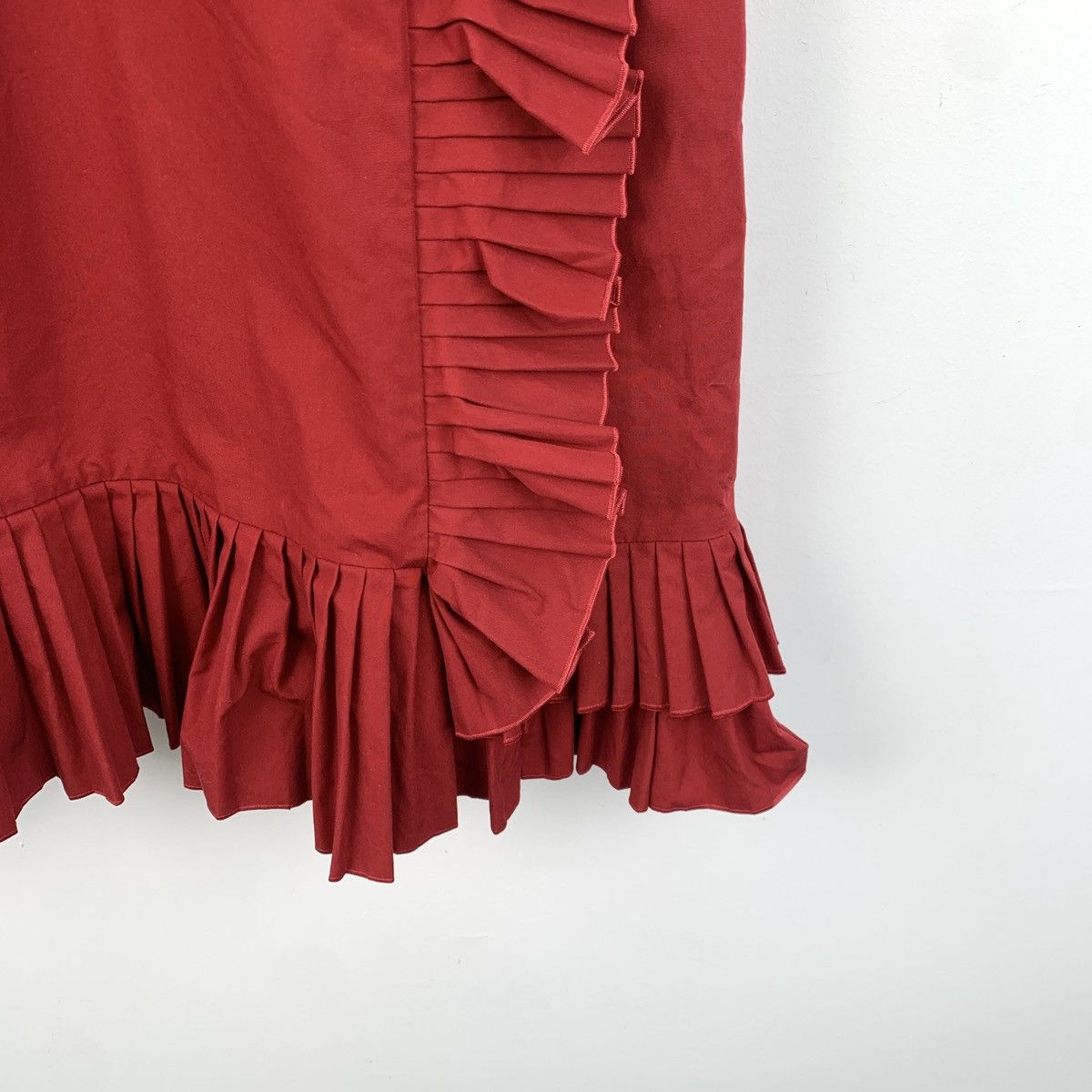 Fendi Fendi Red Tie Bow Cotton Ruffle Sleeveless Dress Size XS / US 0-2 / IT 36-38 - 4 Thumbnail