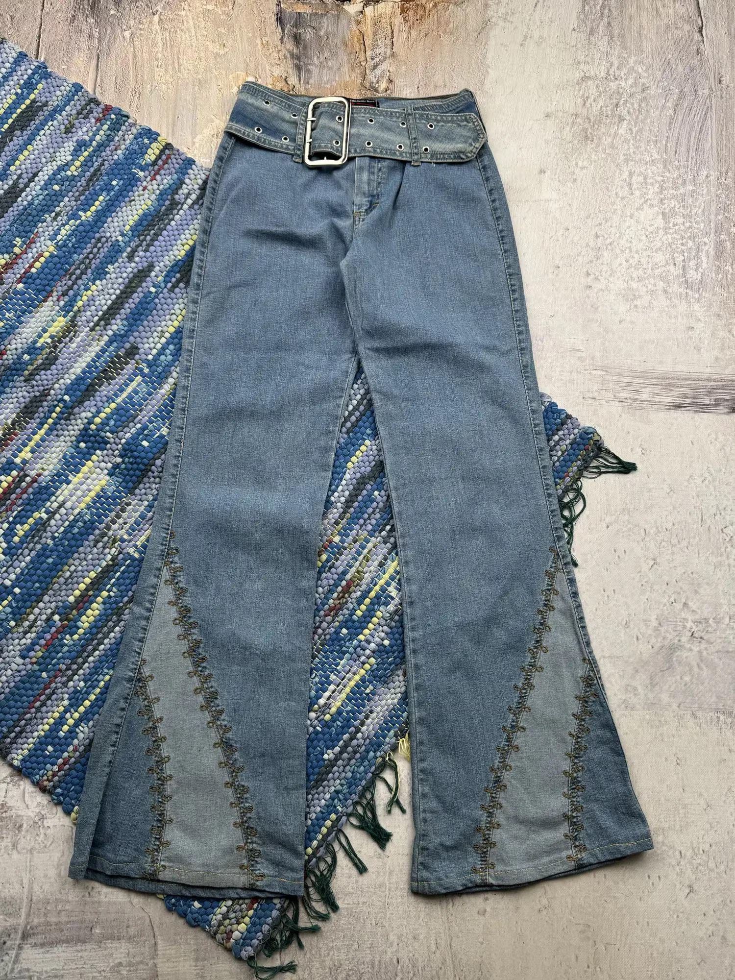 Vintage Vintage Flared Jeans With Belt A237(233) Size 24" / US 00 / IT 34 - 1 Thumbnail