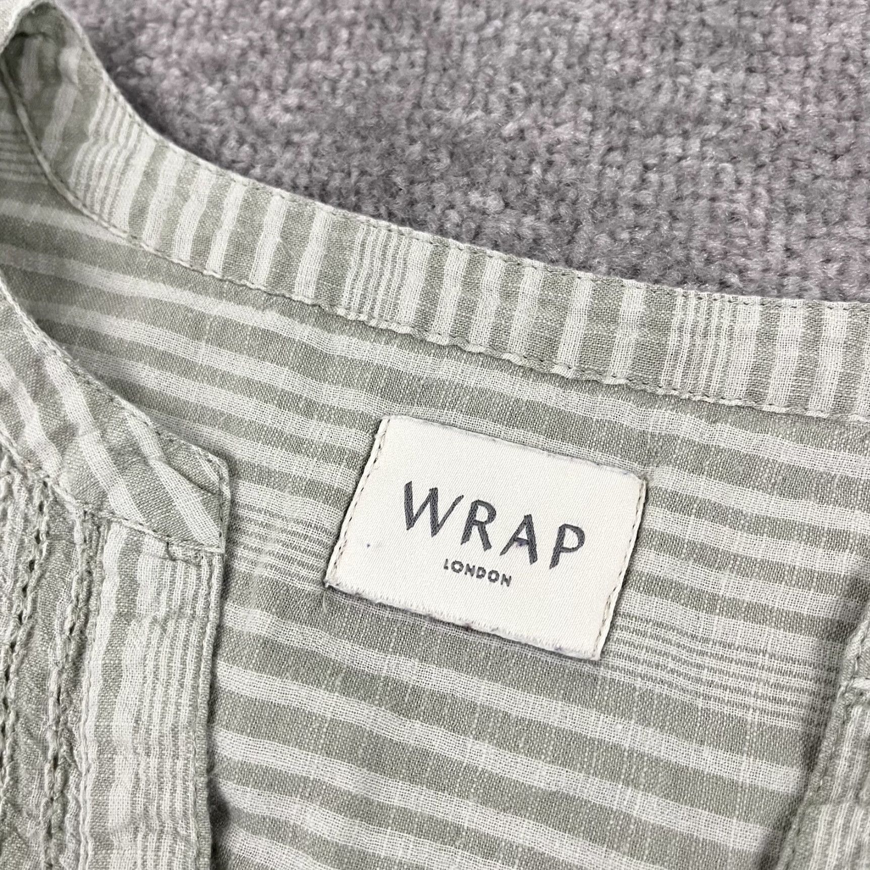 Vintage VINTAGE Wrap London Blouse Top Womens UK 14 US 10 Striped Cotton Casual Summer Spring 2020s Size L / US 10 / IT 46 - 2 Thumbnail