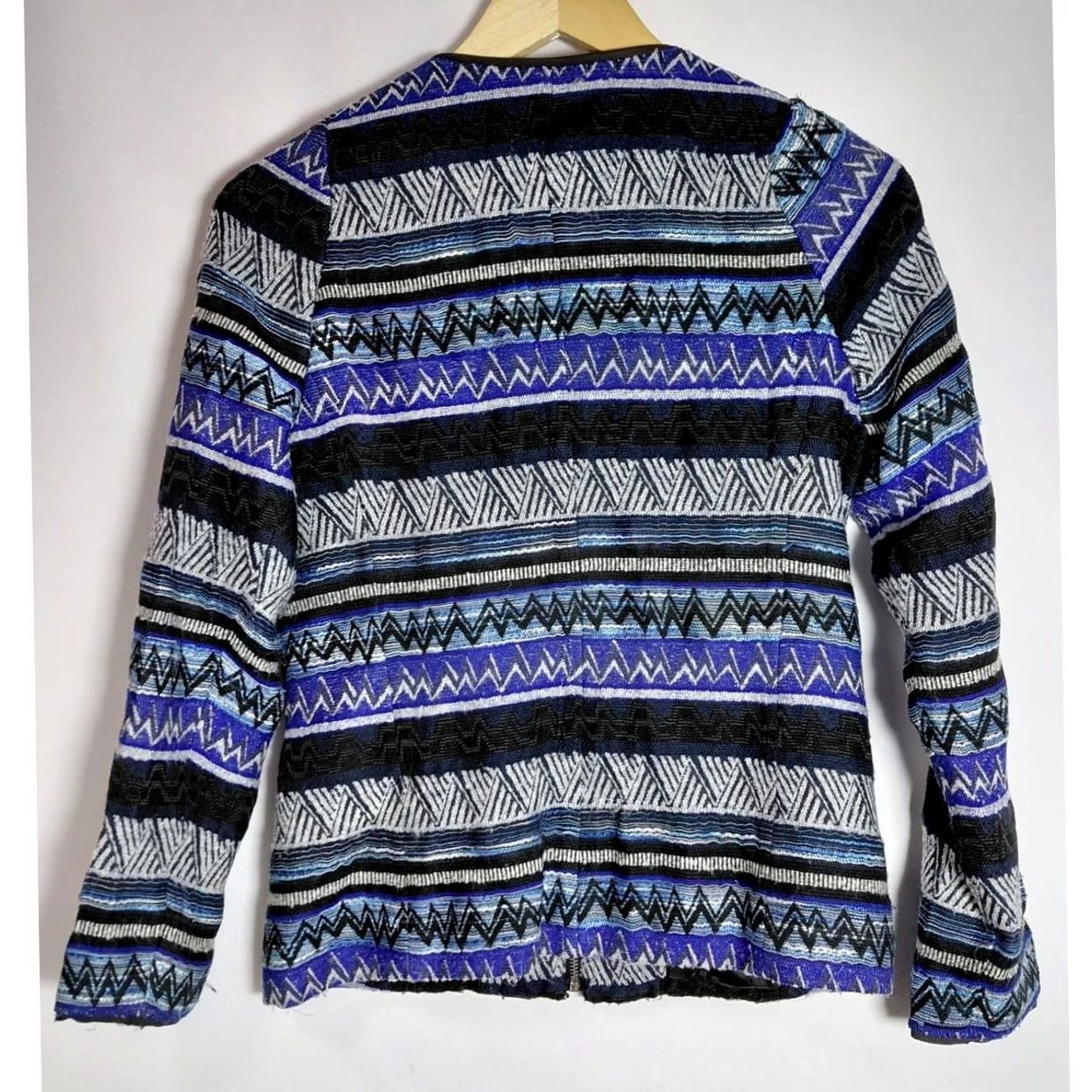 Bar III bar III Multicolor Knit Jacket Striped Long Sleeve Zip Lightweight Lined Polyester Zip Closure Womens M Color Multicolor Pattern Striped Jacket Size M / US 6-8 / IT 42-44 - 2 Thumbnail
