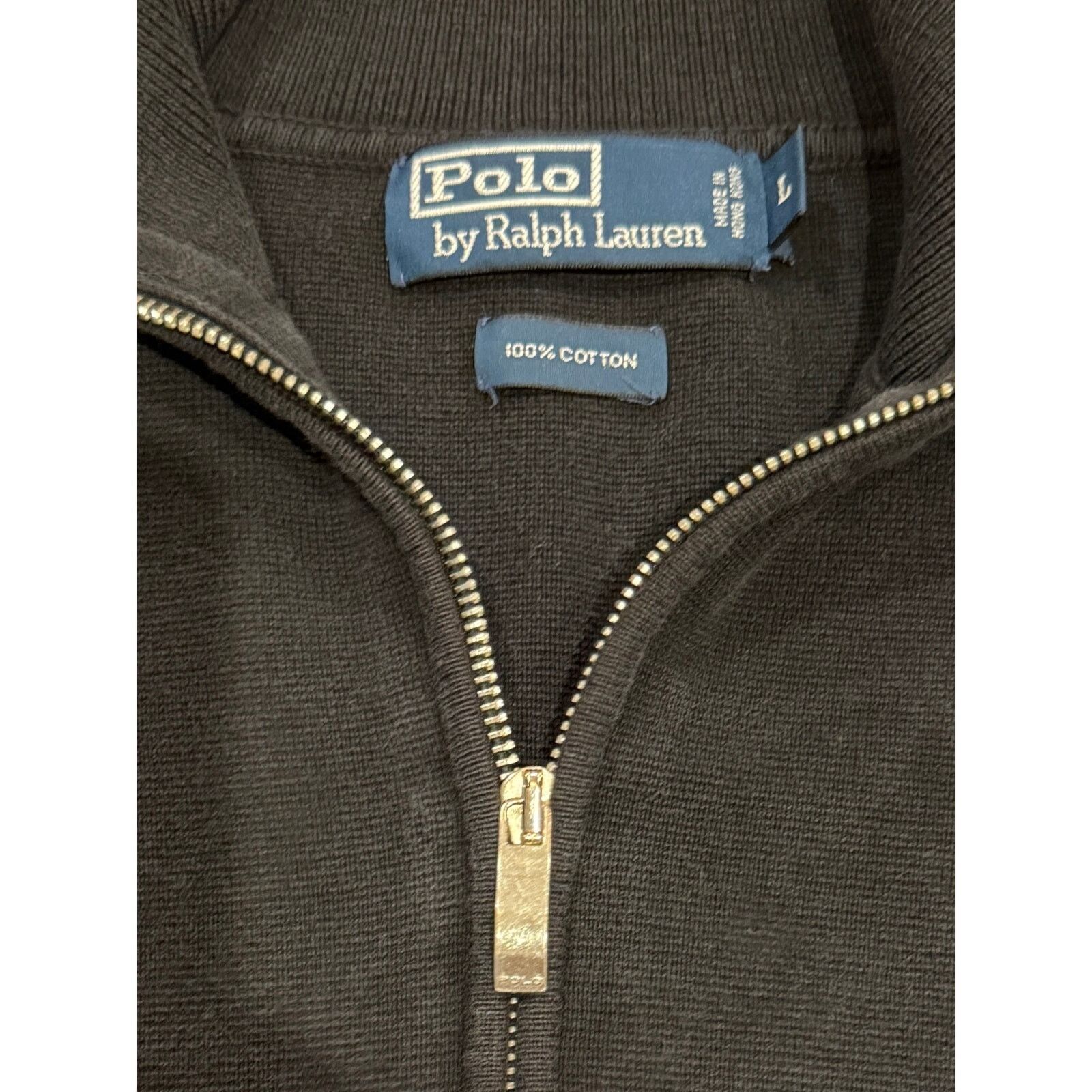 Polo Ralph Lauren Vintage Polo Ralph Lauren Knit Cotton Moto Zip-Up Hong Kong Size US L / EU 52-54 / 3 - 3 Thumbnail
