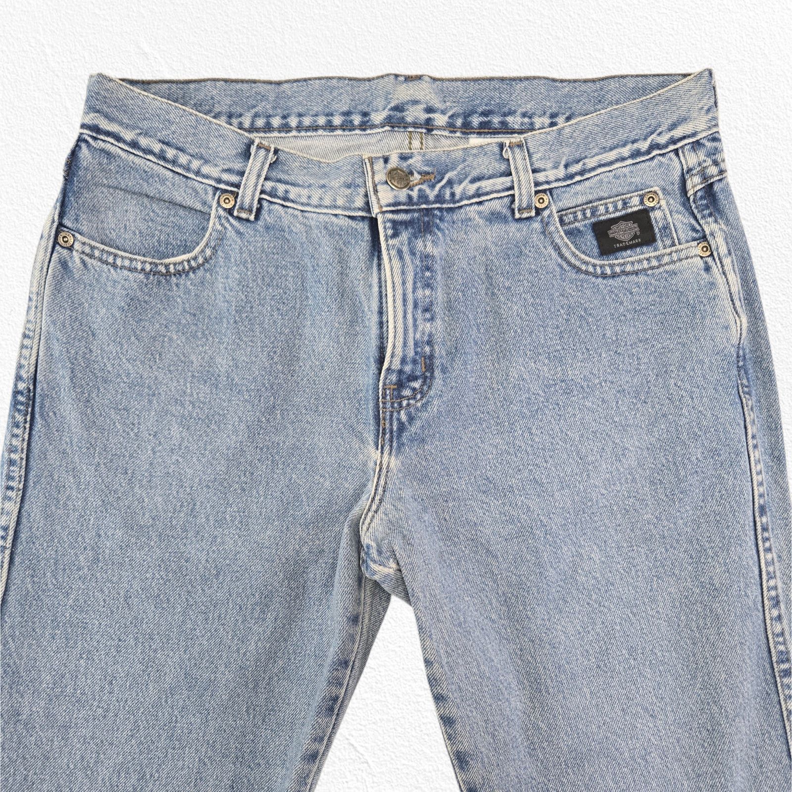 Harley Davidson 2002 Harley-Davidson Bootcut Jeans Light Wash Size 10R Size 32" / US 10 / IT 46 - 3 Thumbnail