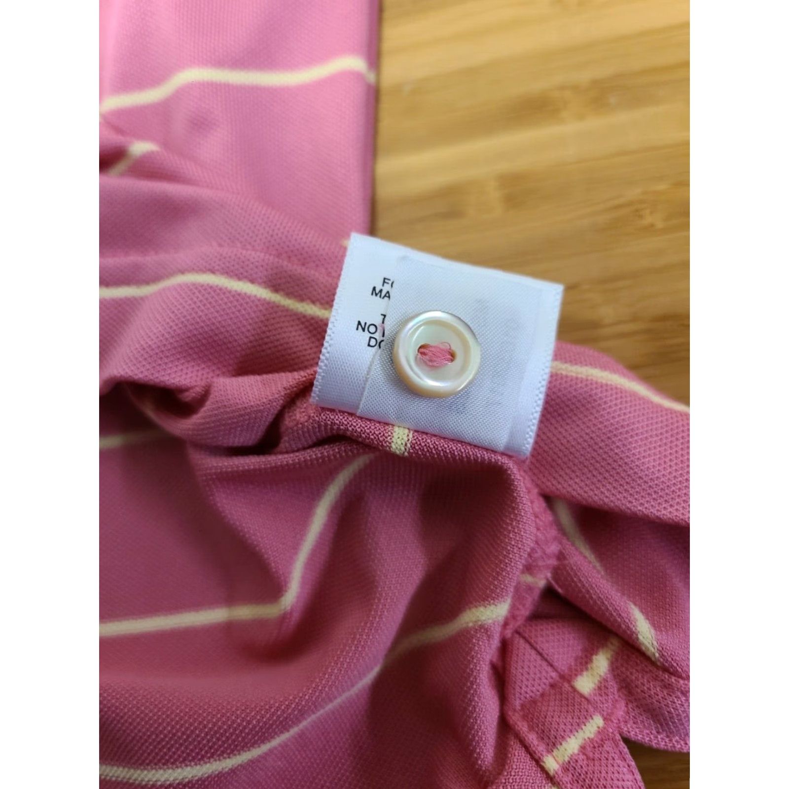 Peter Millar Peter Millar Polo Shirt Men XL Pink Yellow Summer Comfort Striped Short Sleeve Collared Button Logo Golf Rugby All Seasons Breathable Casual Size US XL / EU 56 / 4 - 7 Thumbnail