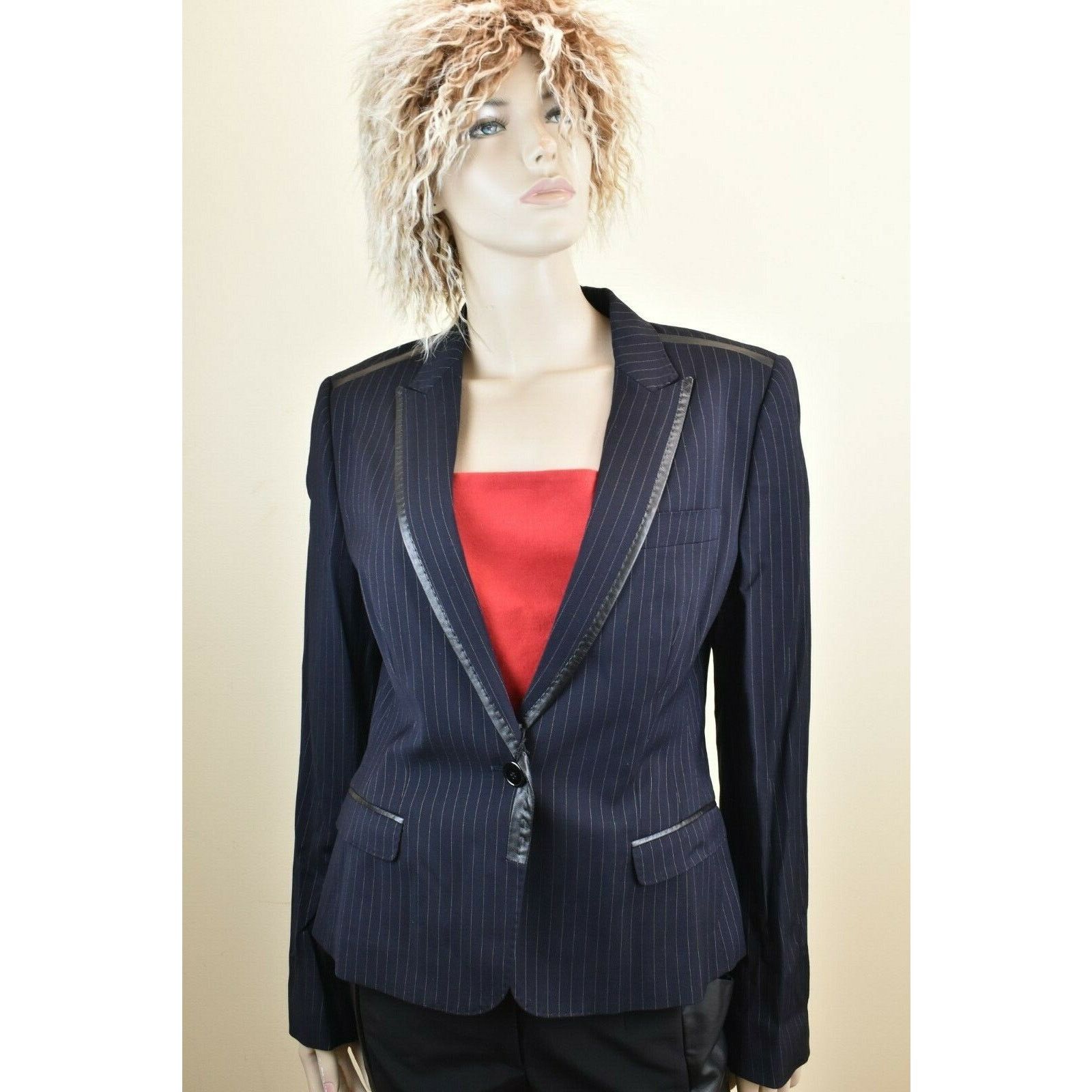 Dolce & Gabbana DOLCE GABBANA DARK NAVY STRIPE WOOL BUTTON BLAZER 50 US 16 Size XXL / US 16-18 / IT 52-54 - 1 Thumbnail