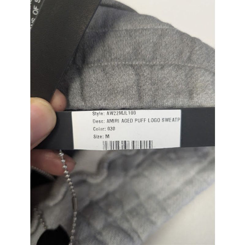 Amiri o1rshd1 Aged Puff Logo Sweatpants in Grey Size US 32 / EU 48 - 22 Thumbnail