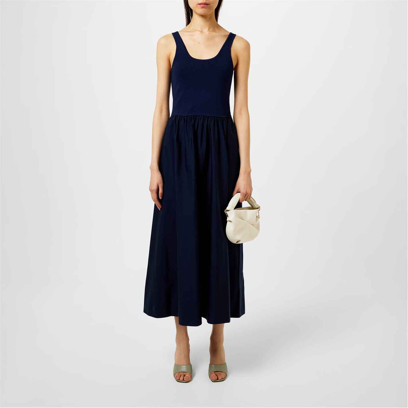 Polo Ralph Lauren o1g2r1mq0825 Zaha Midi Dress in Cruise Navy Size L / US 10 / IT 46 - 2 Thumbnail