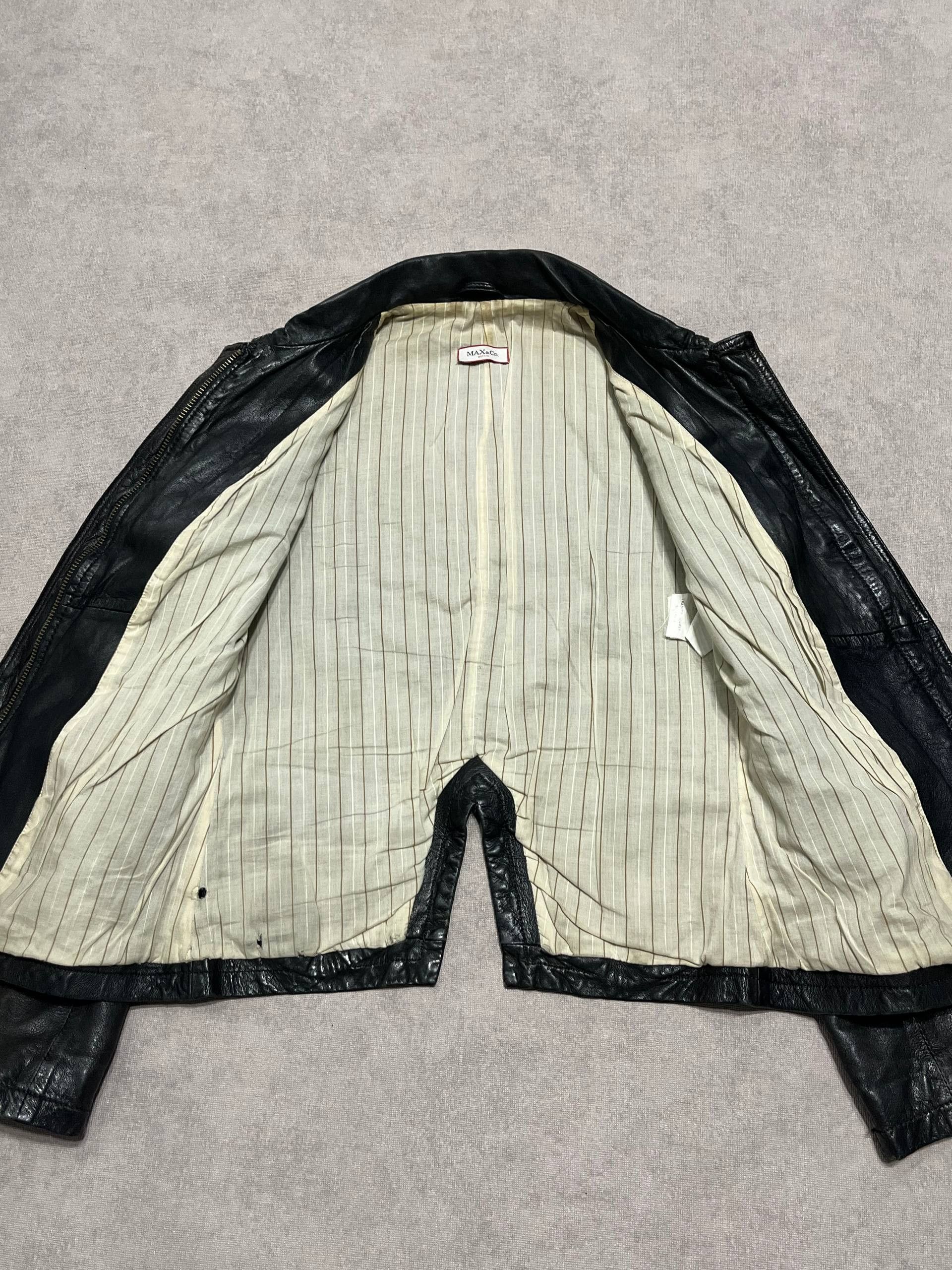 MAX&Co. Womens Max&Co. Real Leather Jacket Zip Vintage Size 42IT Size M / US 6-8 / IT 42-44 - 15 Thumbnail