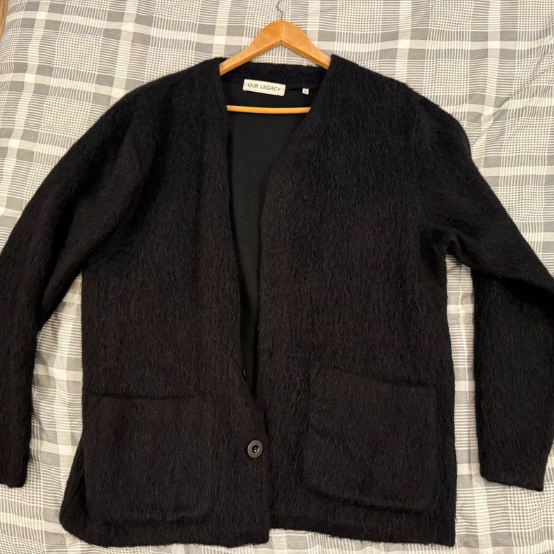 Our Legacy our legacy size 50 Black wool cardigan tweed coat 2502-Nex Size US M / EU 48-50 / 2 - 1 Thumbnail