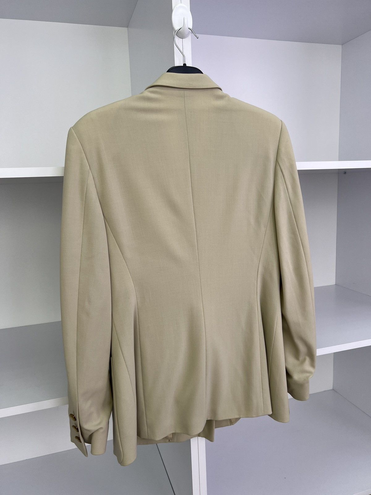Designer × Escada × Vintage Vintage ESCADA Women's Beige Wool Blazer Jacket Size S / US 4 / IT 40 - 17 Thumbnail