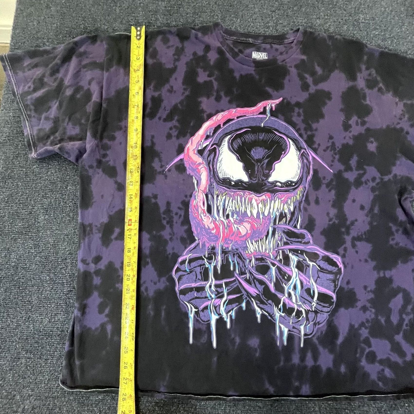 Vintage VINTAGE Marvel Venom Shirt Mens 2XL Black Purple Tie Dye Graphic Mad Engine Comic Tee Size US XXL / EU 58 / 5 - 4 Thumbnail
