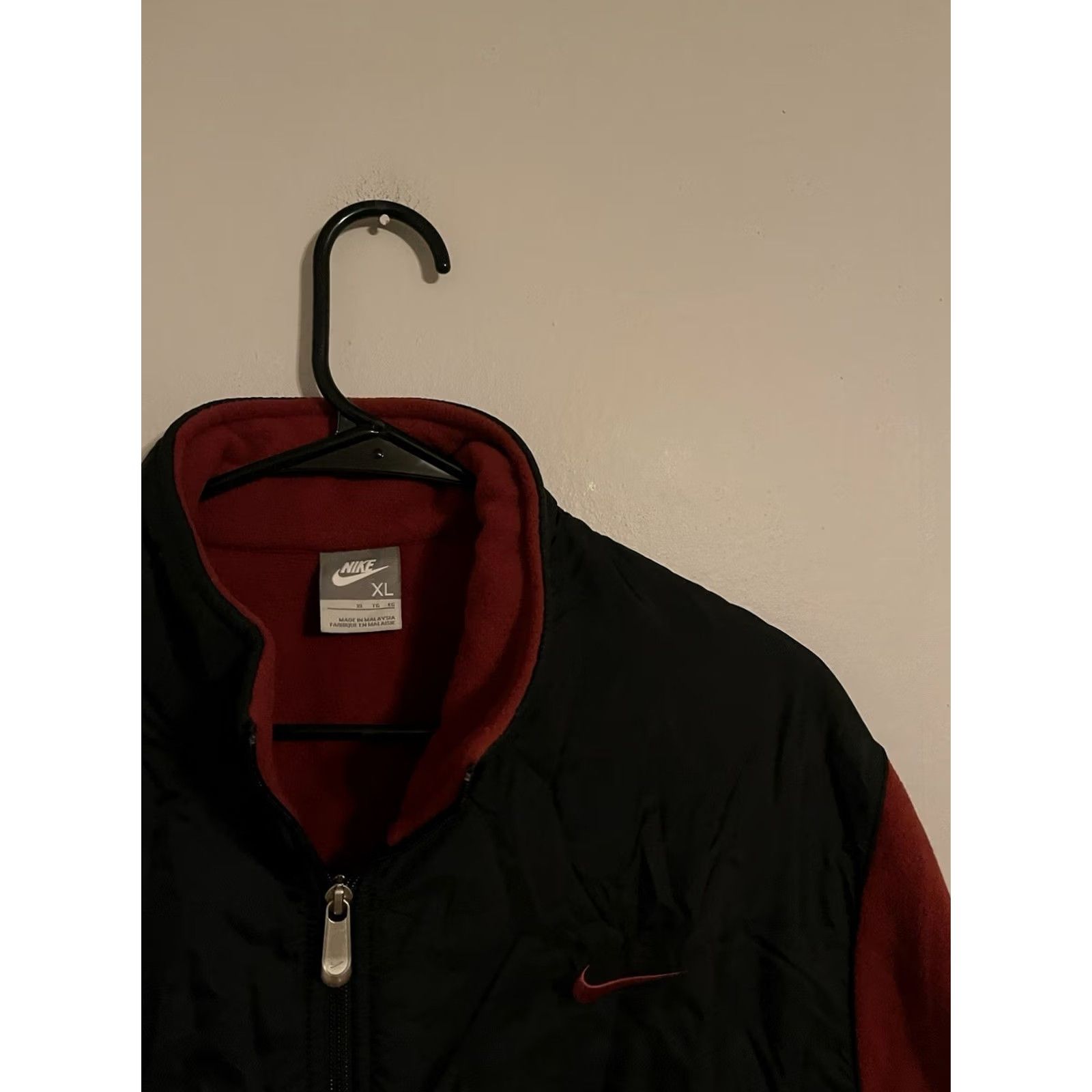 Nike VINTAGE Nike Red Black Full Zip Polyester Fleece Jacket Men's XL Size US XL / EU 56 / 4 - 2 Thumbnail
