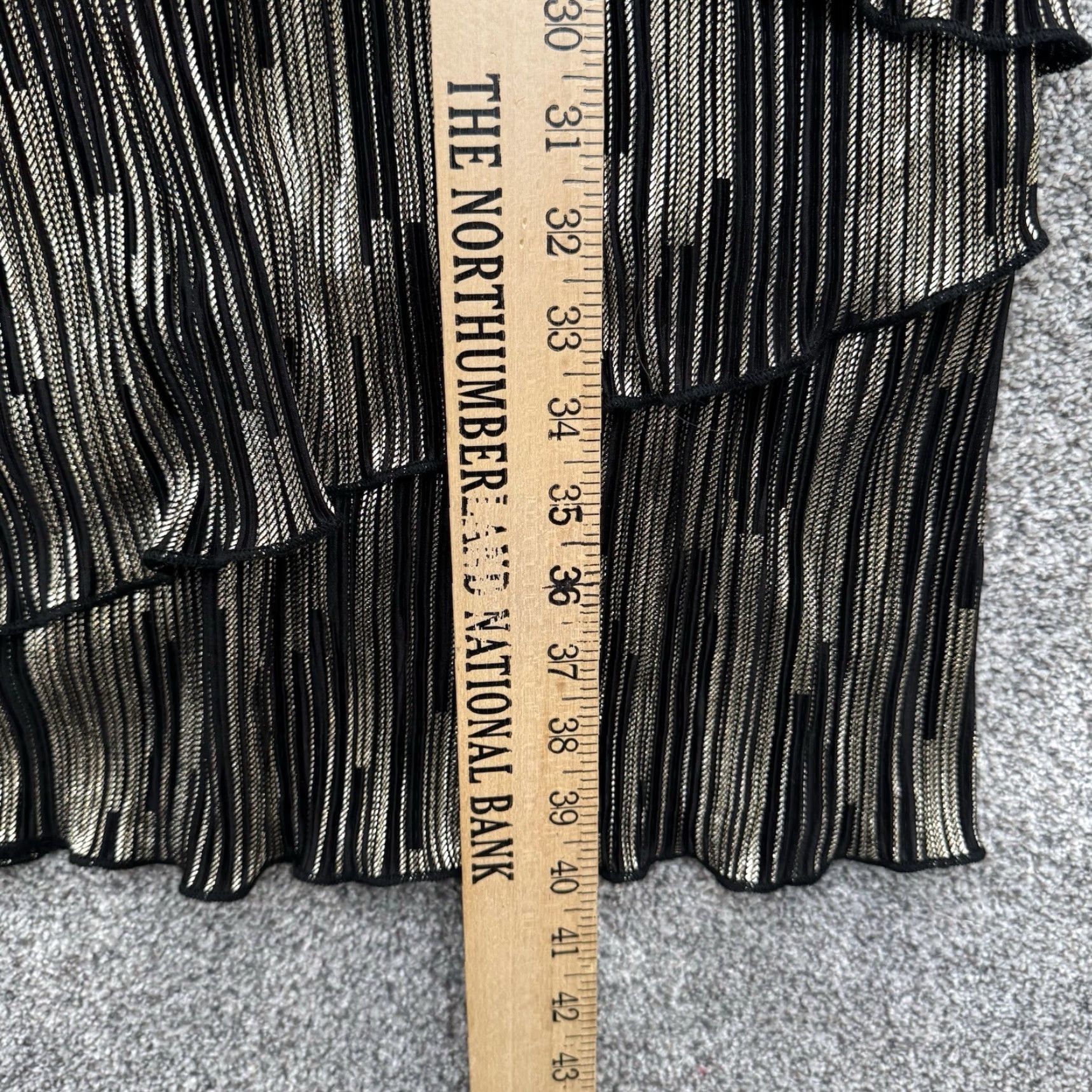 Vintage CONNECTED APPAREL Cocktail Dress L Gold A-Line 90s Retro 80s New Years Eve Midi Sparkly Glam Asymmetric Stretch Women Mens? Size L / US 10 / IT 46 - 3 Thumbnail