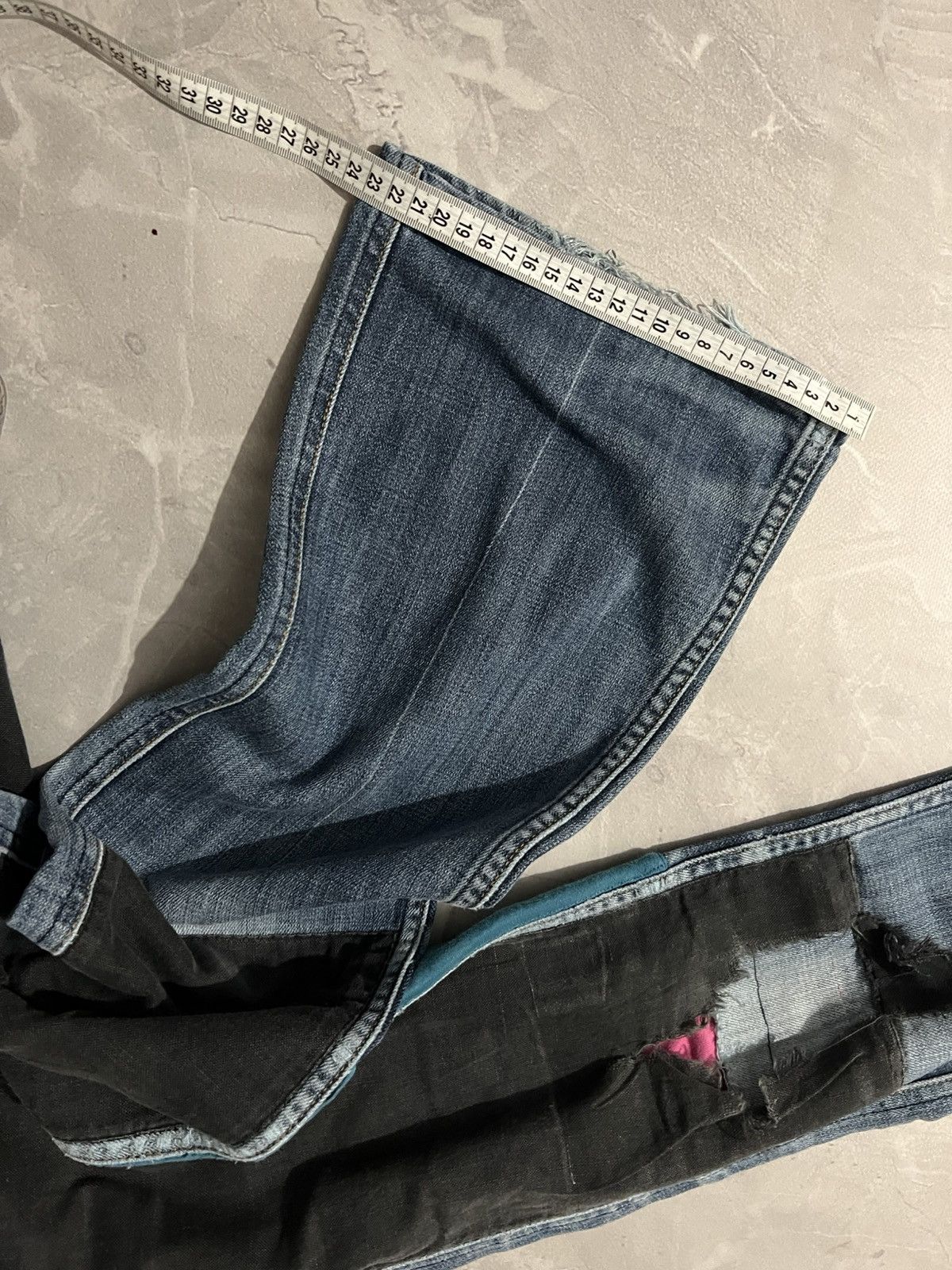 Japanese Brand Archive Patchwork Flared Glamour Fit — Japanese Street Style Size US 32 / EU 48 - 8 Thumbnail