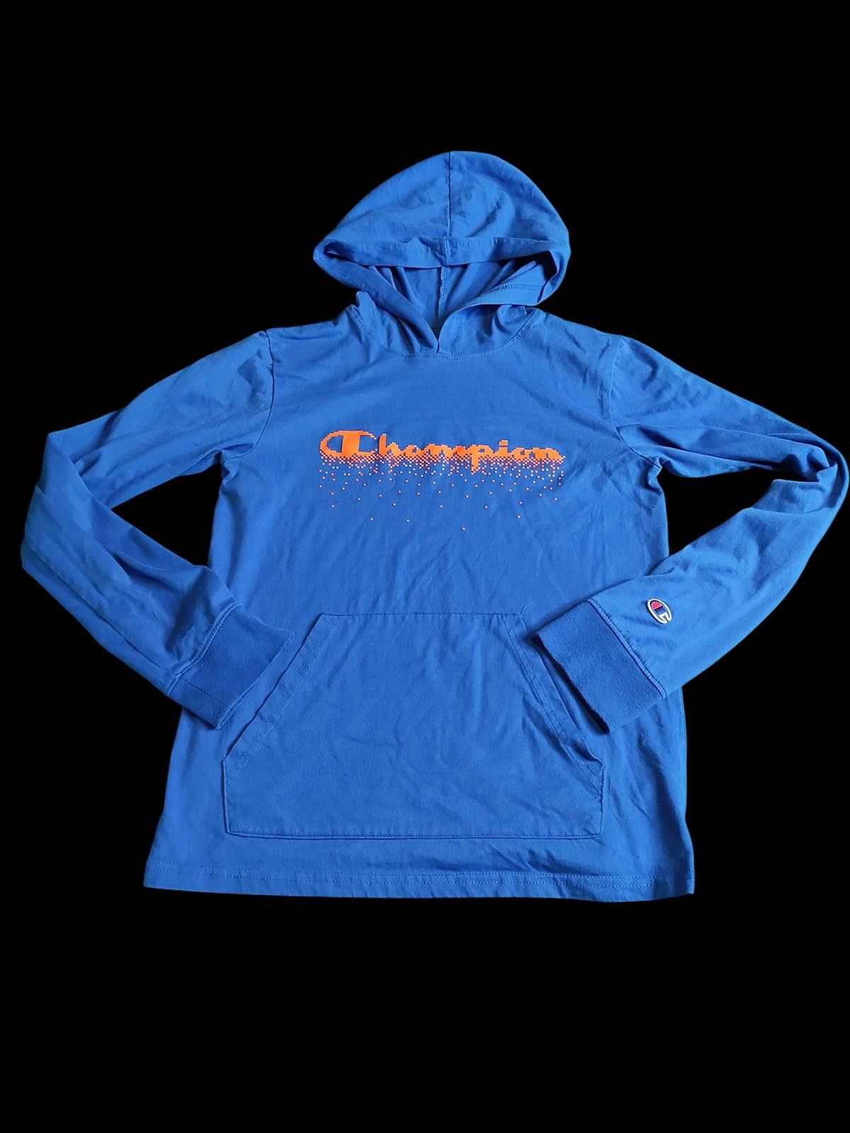 Champion Champion Kids' Blue Hoodie with Orange Logo Size US XL / EU 56 / 4 - 3 Thumbnail