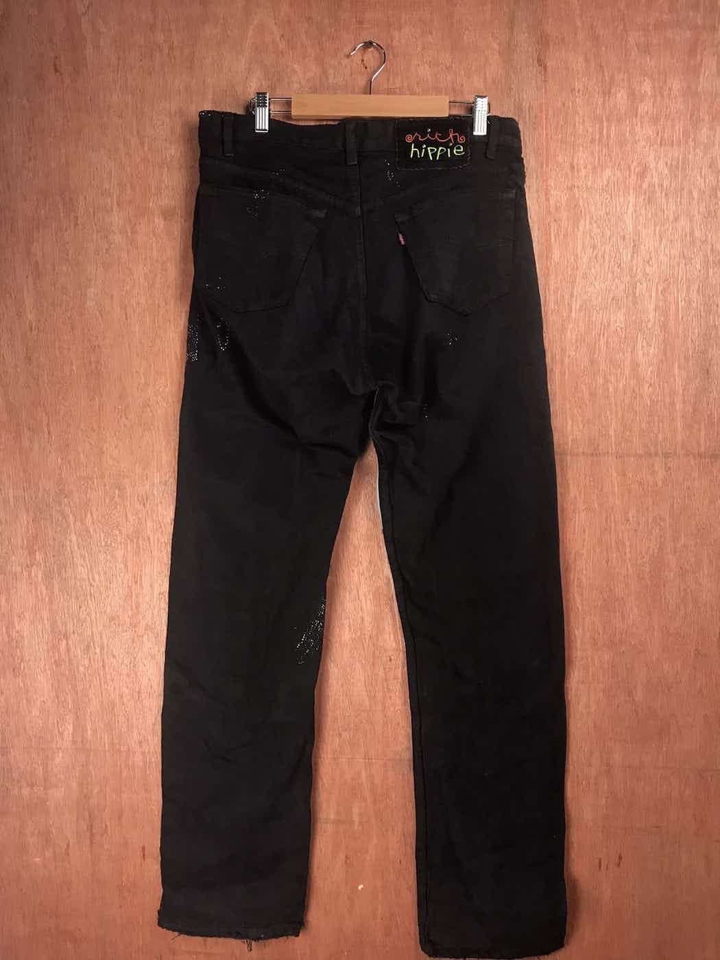 Levi's DLL Hippie Levis Black patchwork vintage Denim Pants #A2616 Size US 32 / EU 48 - 7 Thumbnail