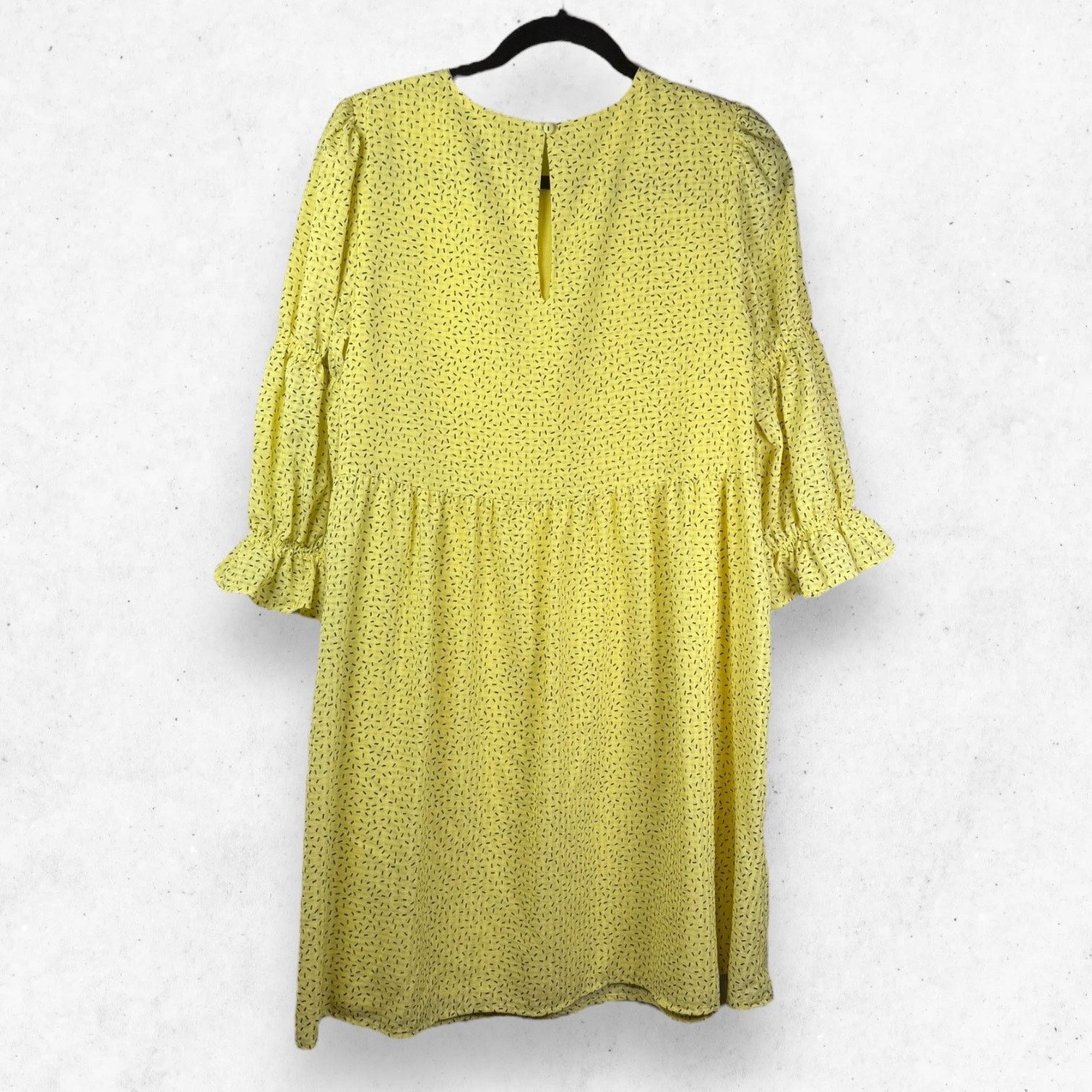 Other Who What Wear Women's M Babydoll Dress Yellow Black Confetti Size M / US 6-8 / IT 42-44 - 2 Thumbnail