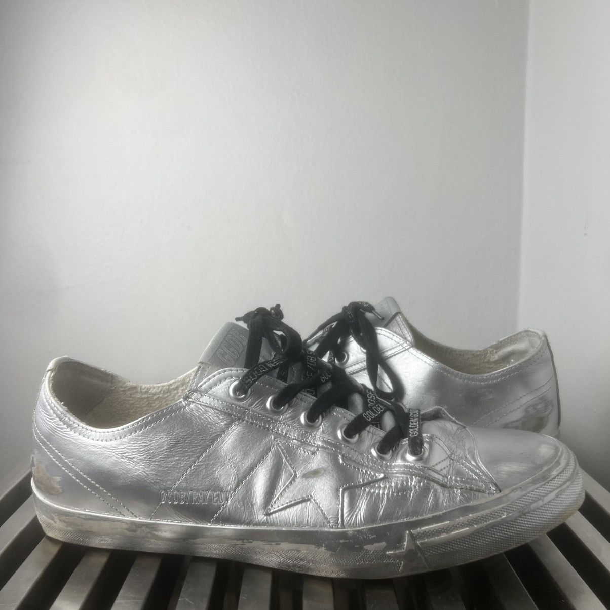 Golden Goose Ggdb Limited Edition Silver Leather Size 11 Shoes, Men's