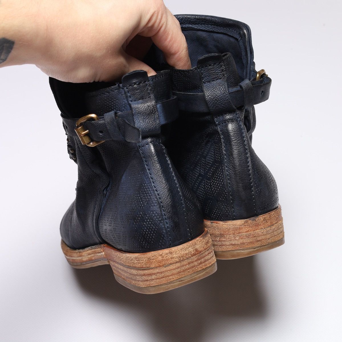 A.S.98 Airstep Navy Ankle Boots Leather as98 Shoes