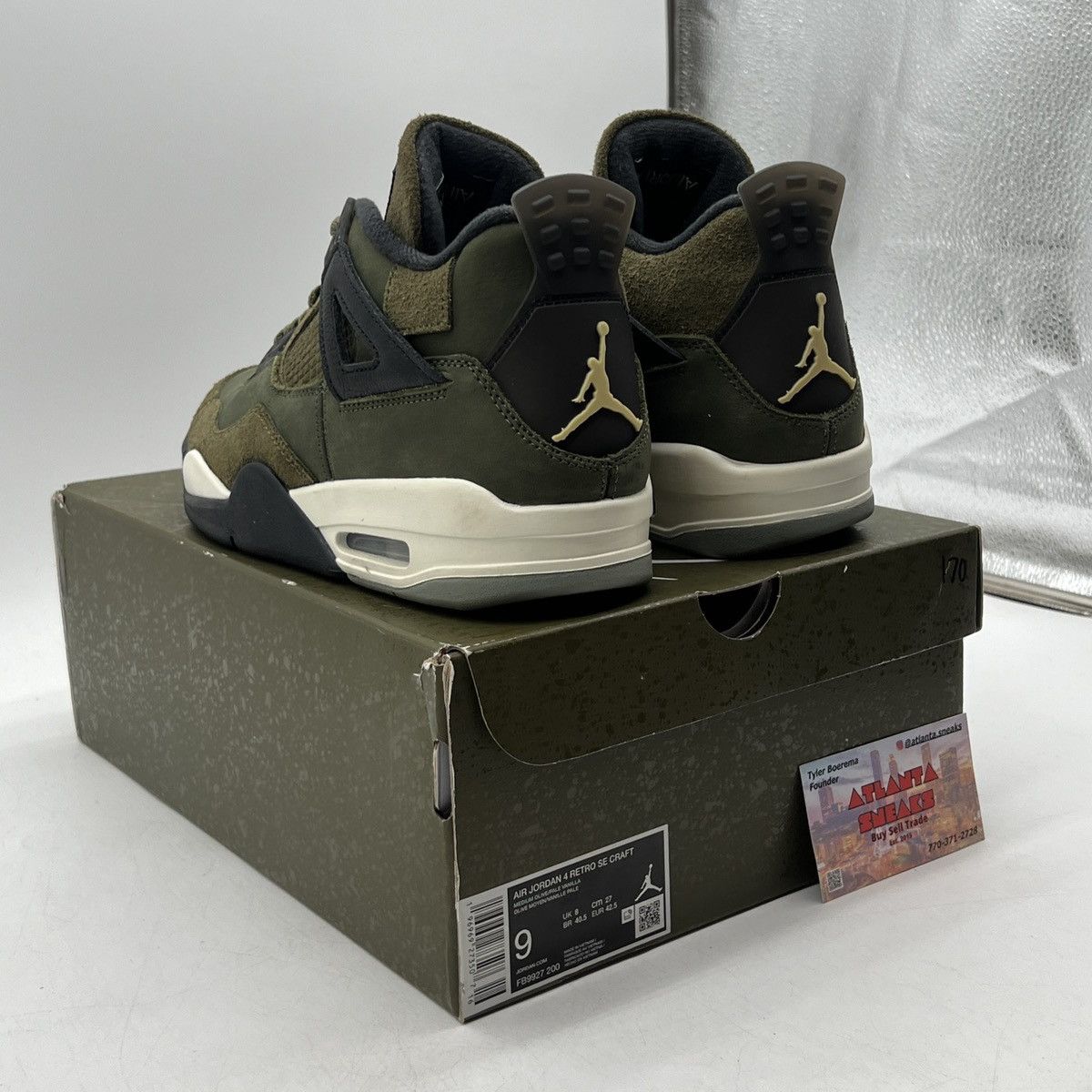 Jordan Brand Air Jordan 4 Craft Olive Size US 9 / EU 42 - 4 Thumbnail