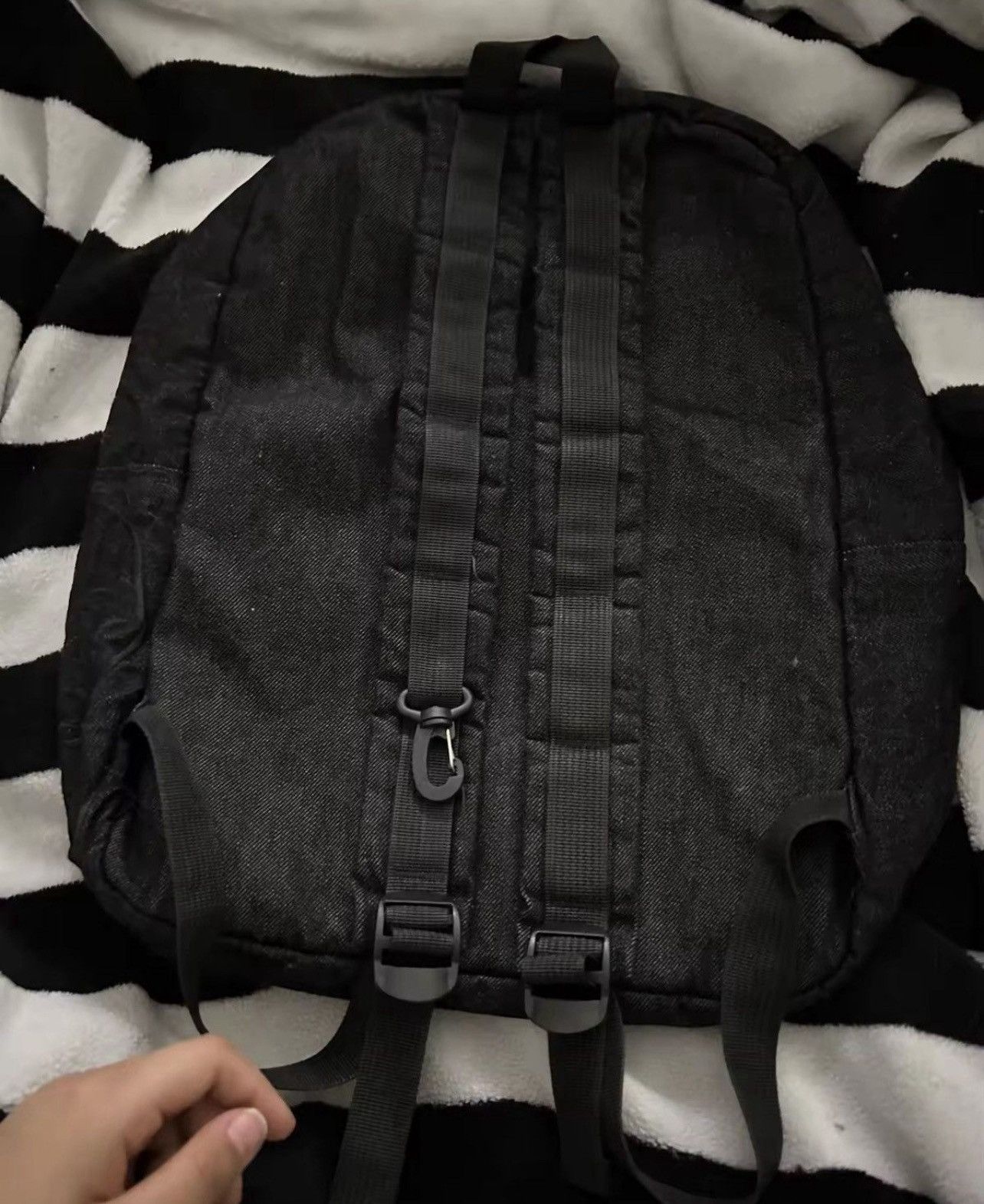 Other Denim Backpack Streetwear Embroidery Letter Size ONE SIZE - 5 Thumbnail