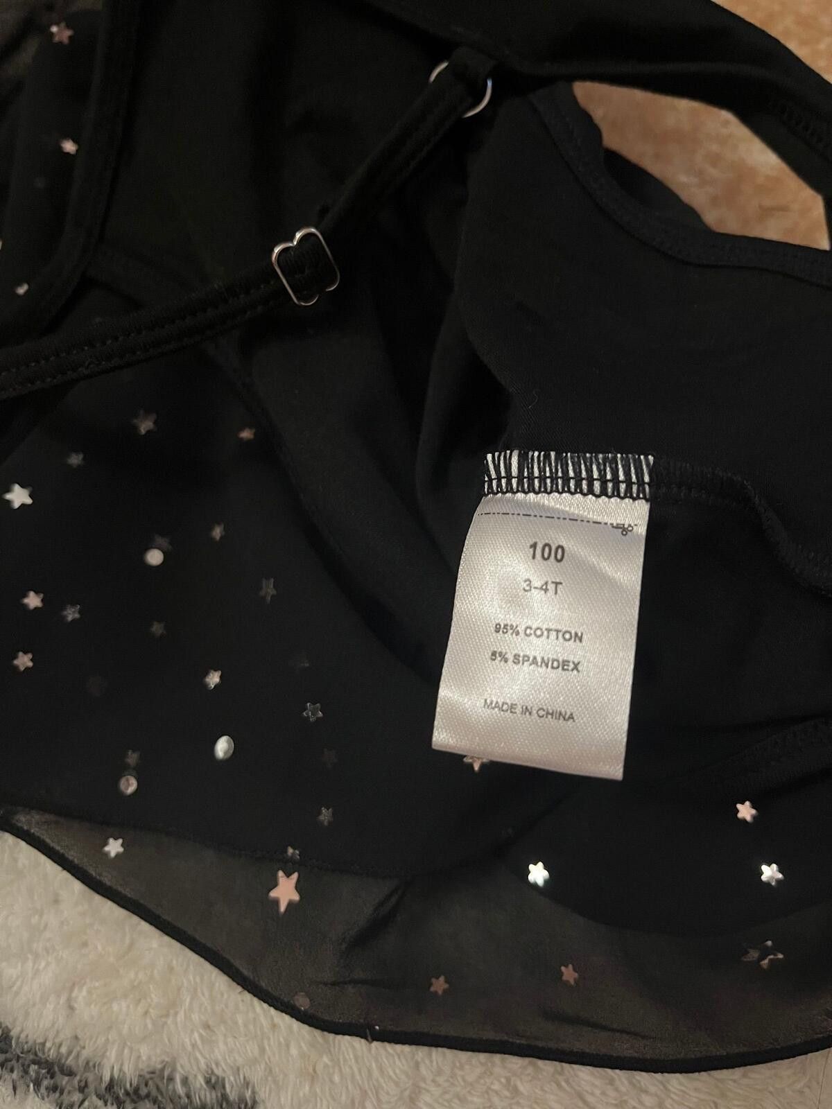 The Unbranded Brand Girls 3-4T Black Star Ballet Dance Leotard Dress NWT Size ONE SIZE - 3 Thumbnail