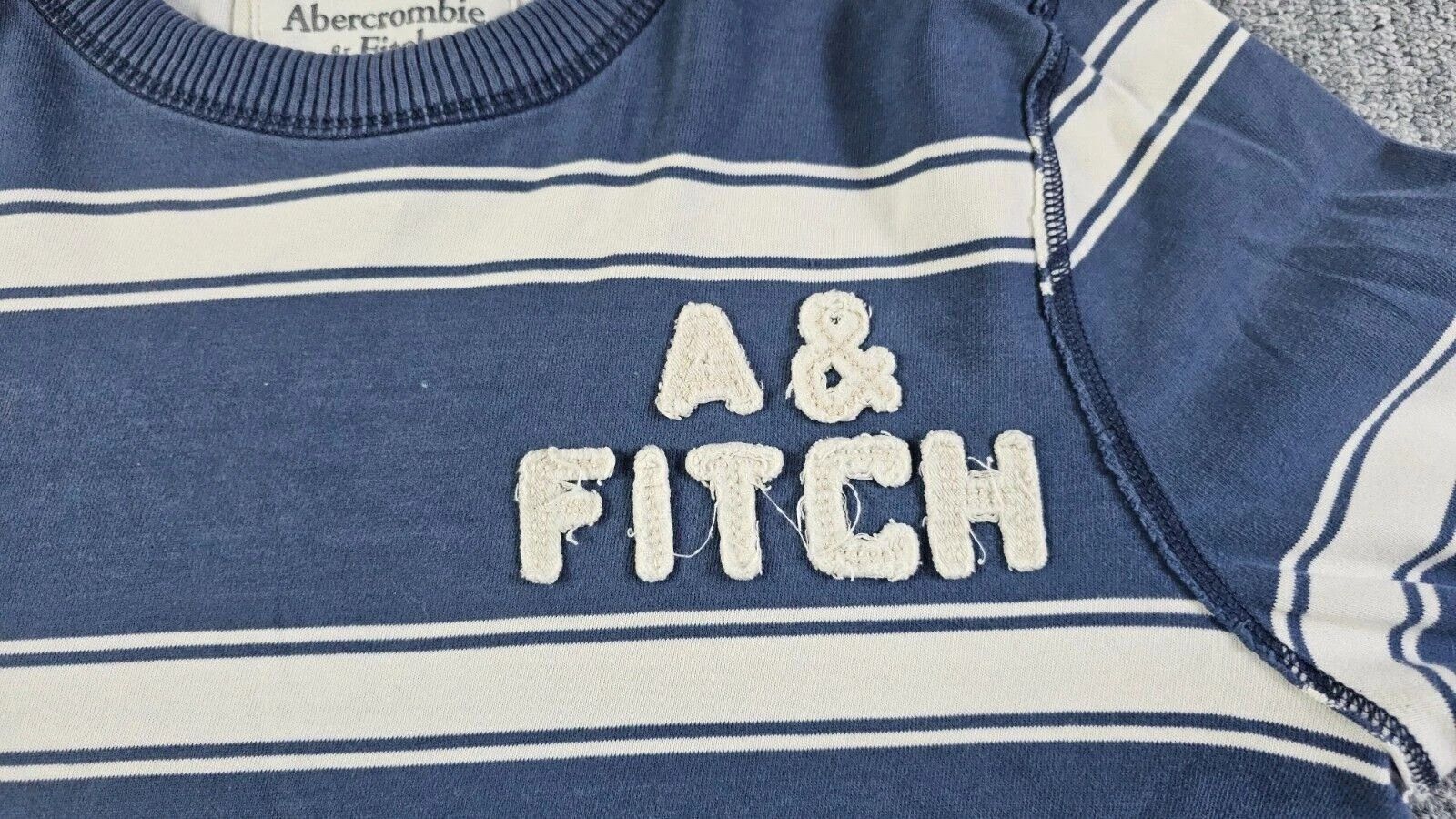 Abercrombie & Fitch Abercrombie Fitch Y2K Muscle Fit Stripe Crew Sweatshirt XL Size US XL / EU 56 / 4 - 6 Thumbnail