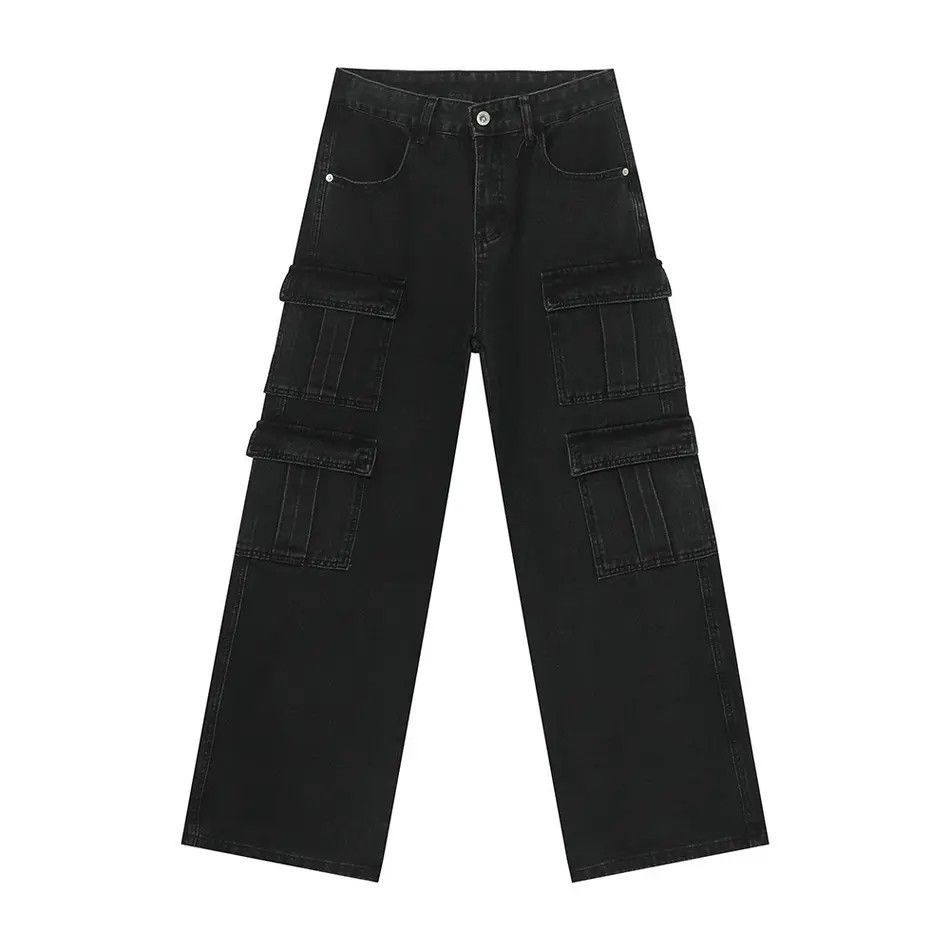 Japanese Brand Retro loose straight leg wide leg pocket jeans Size US 32 / EU 48 - 5 Thumbnail