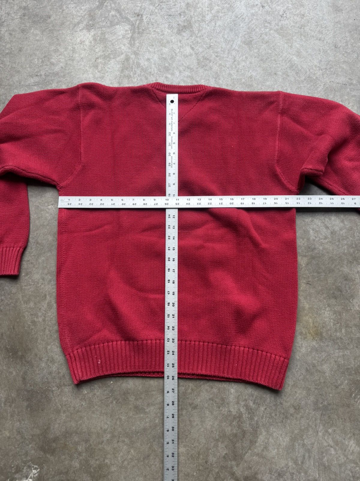 Tommy Hilfiger × Vintage Vintage 90’s/Y2K Tommy Hilfiger Red Knitted Sweater Size US L / EU 52-54 / 3 - 5 Thumbnail