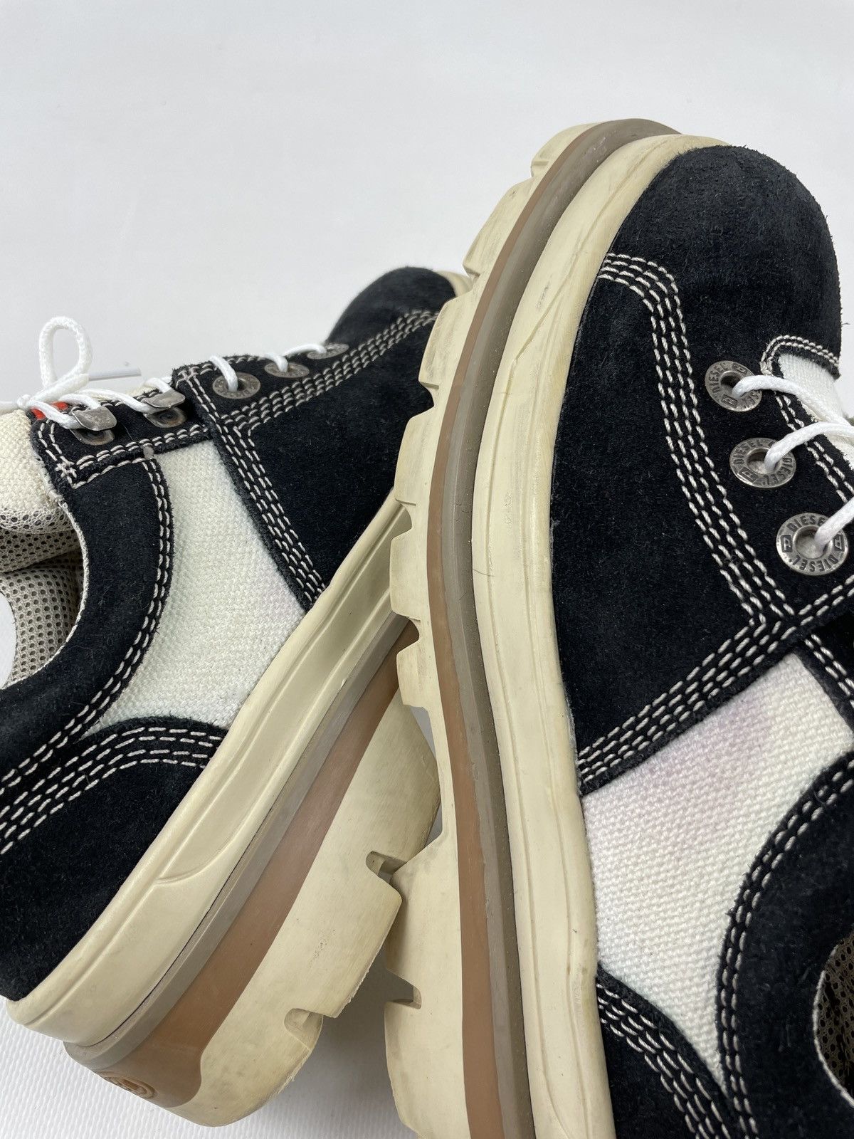 Diesel × Diesel Black Gold × Vintage 90's Platforms Chunky High Sole Low-Top Laces Heavy Boots Size US 8 / IT 38 - 16 Thumbnail