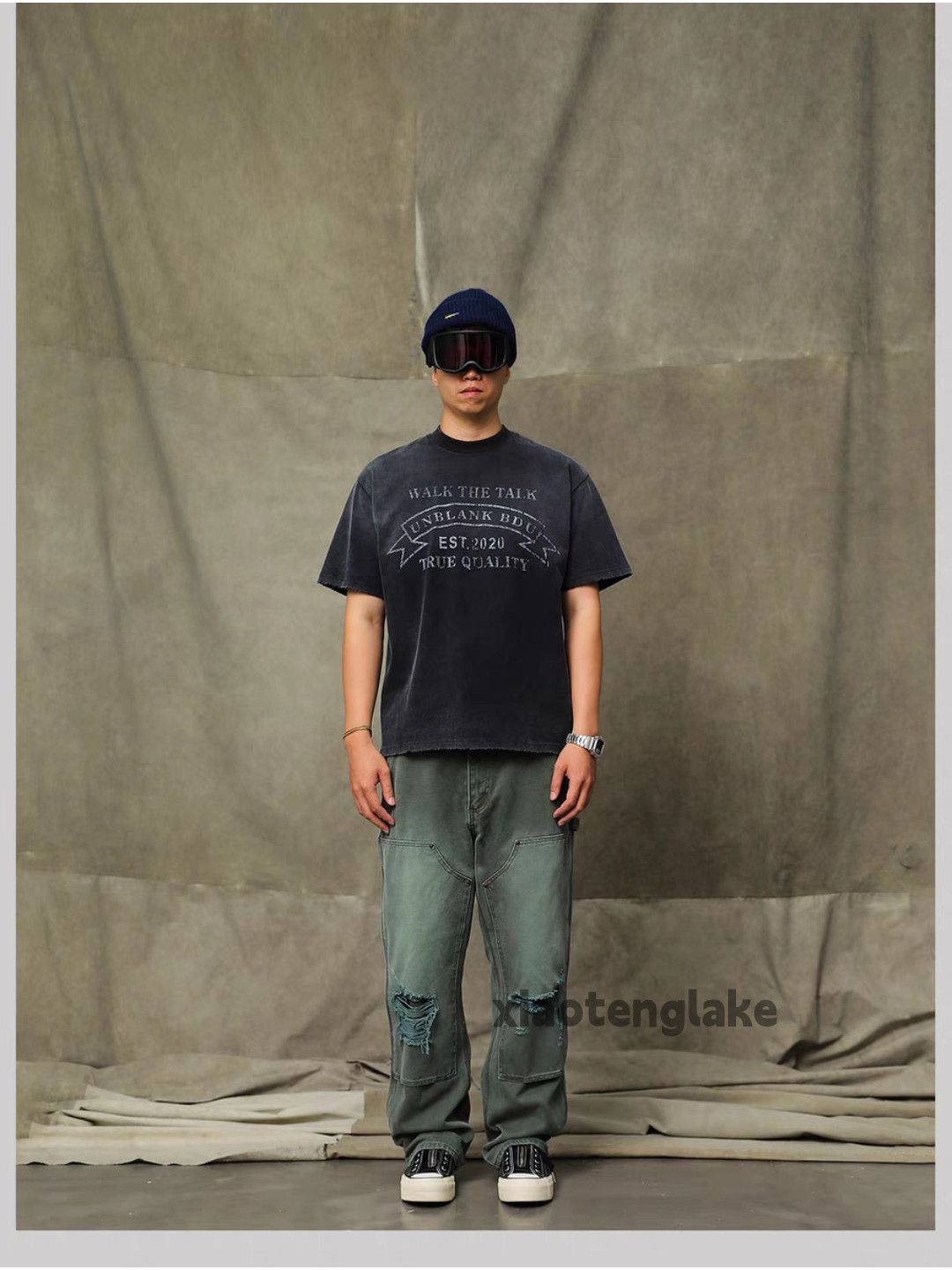Vintage washed faded loose baggy skate hiphop carpenter jeans Size US 34 / EU 50 - 5 Thumbnail