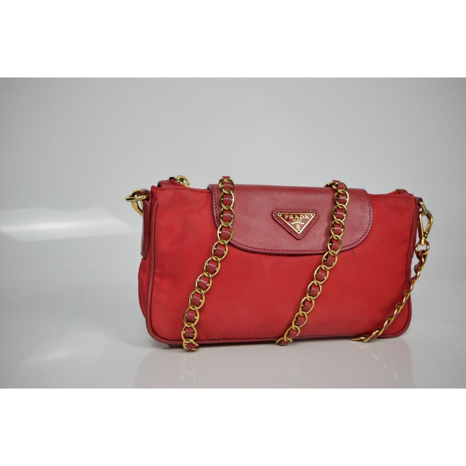 Prada Saffiano Nylon Chain Crossbody Bag Size ONE SIZE - 3 Thumbnail