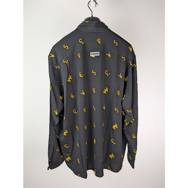 Vetements o1rshd1 Currency Print Button Up Shirt in Black Size US L / EU 52-54 / 3 - 10 Thumbnail