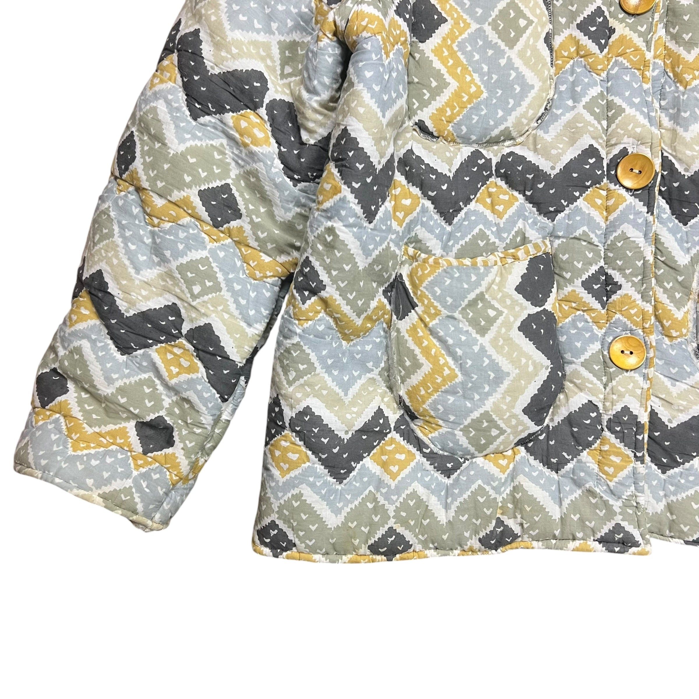 Vintage Vintage Handmade Quilted Chevron Button-up Chore Jacket - XL Size US XL / EU 56 / 4 - 3 Thumbnail