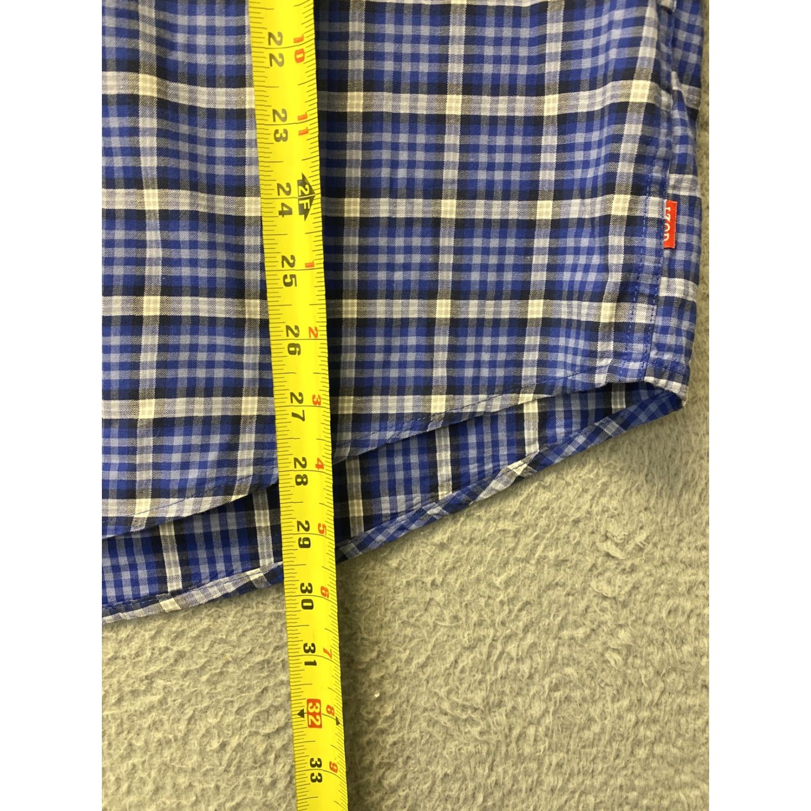 Izod VINTAGE Izod Shirt Mens Large Blue Plaid Oxford Cotton Spandex Casual Business Shirt Mens L Size US L / EU 52-54 / 3 - 5 Thumbnail