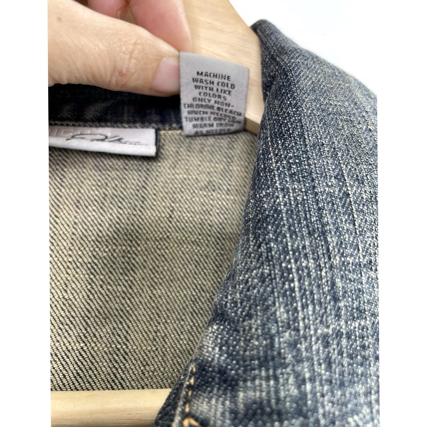 Vintage Chico's Platinum Blue Denim Jacket Size 0 Women Long Sleeve Collared Button Front Jean Size XS / US 0-2 / IT 36-38 - 6 Thumbnail