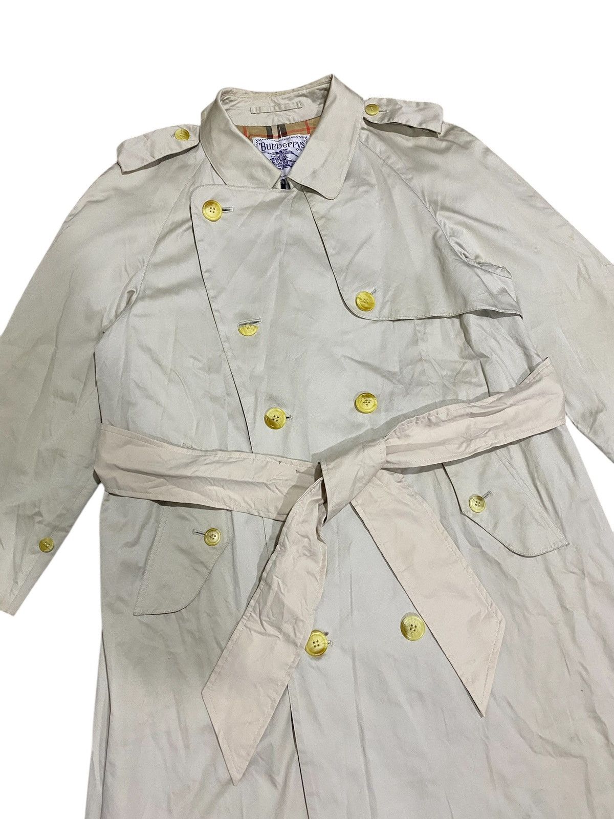 Burberry Vintage Burberrys NovaChek Double Breasted Trench Coat Size US L / EU 52-54 / 3 - 3 Thumbnail