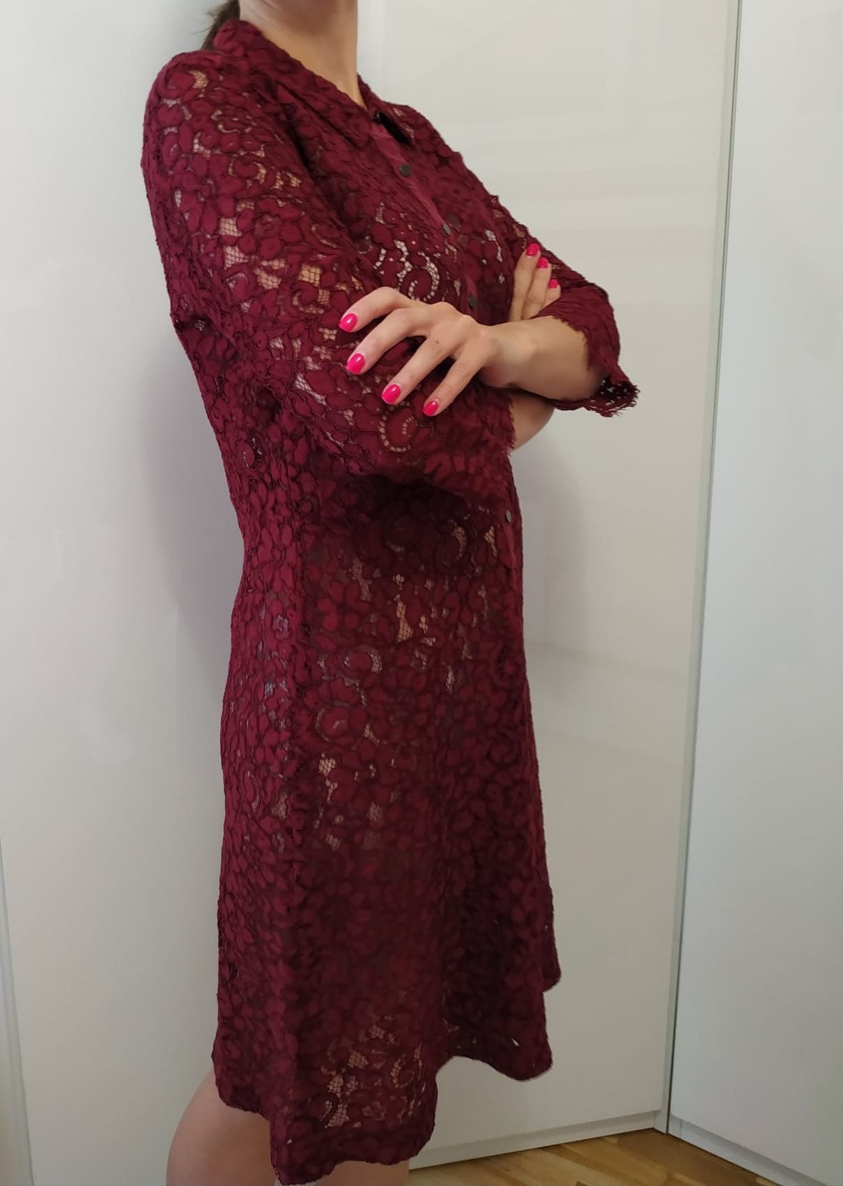 Gerard Darel Gerard Darel burgundy, embroidered dress 38, M Size S / US 4 / IT 40 - 1 Thumbnail
